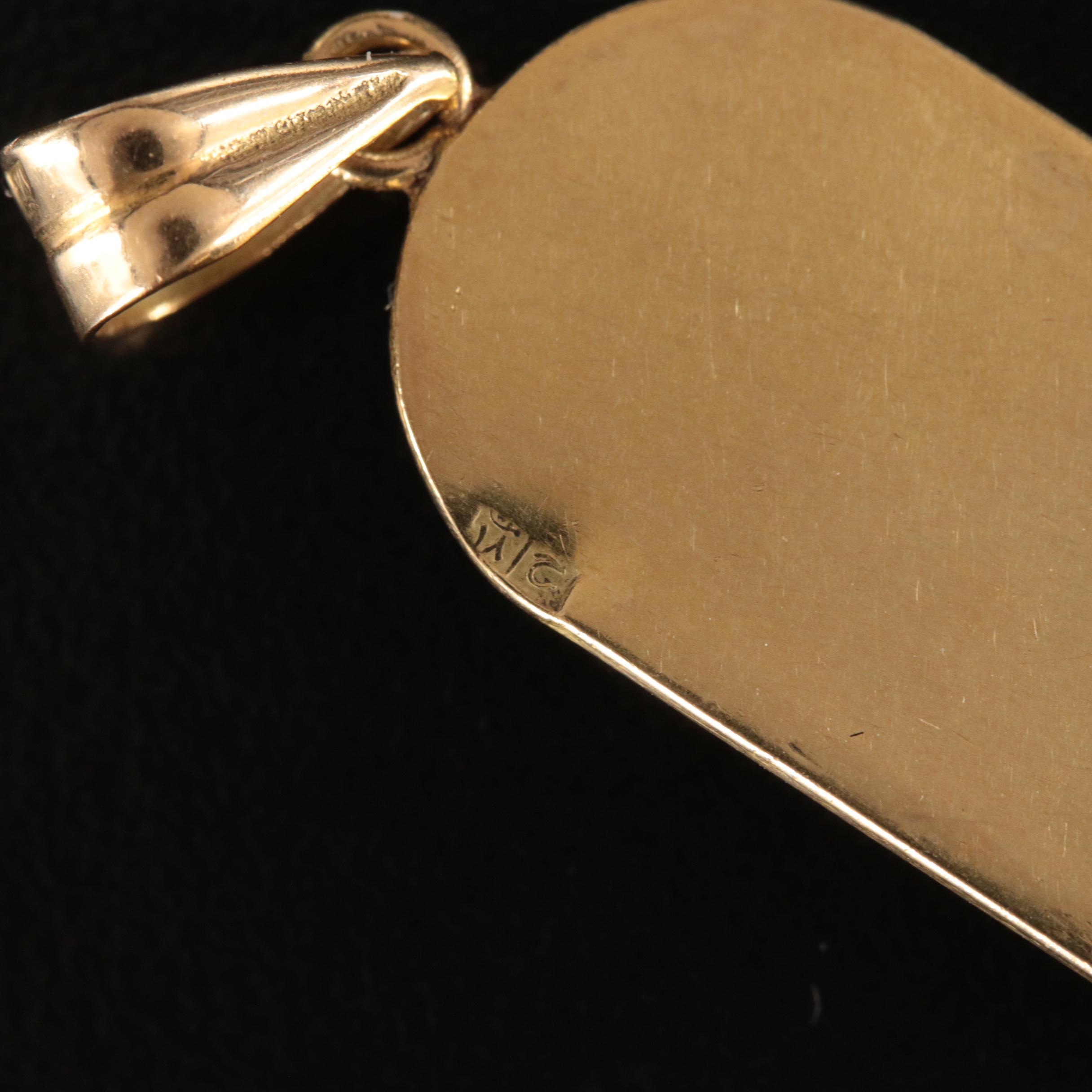 18K Egyptian Cartouche Pendant