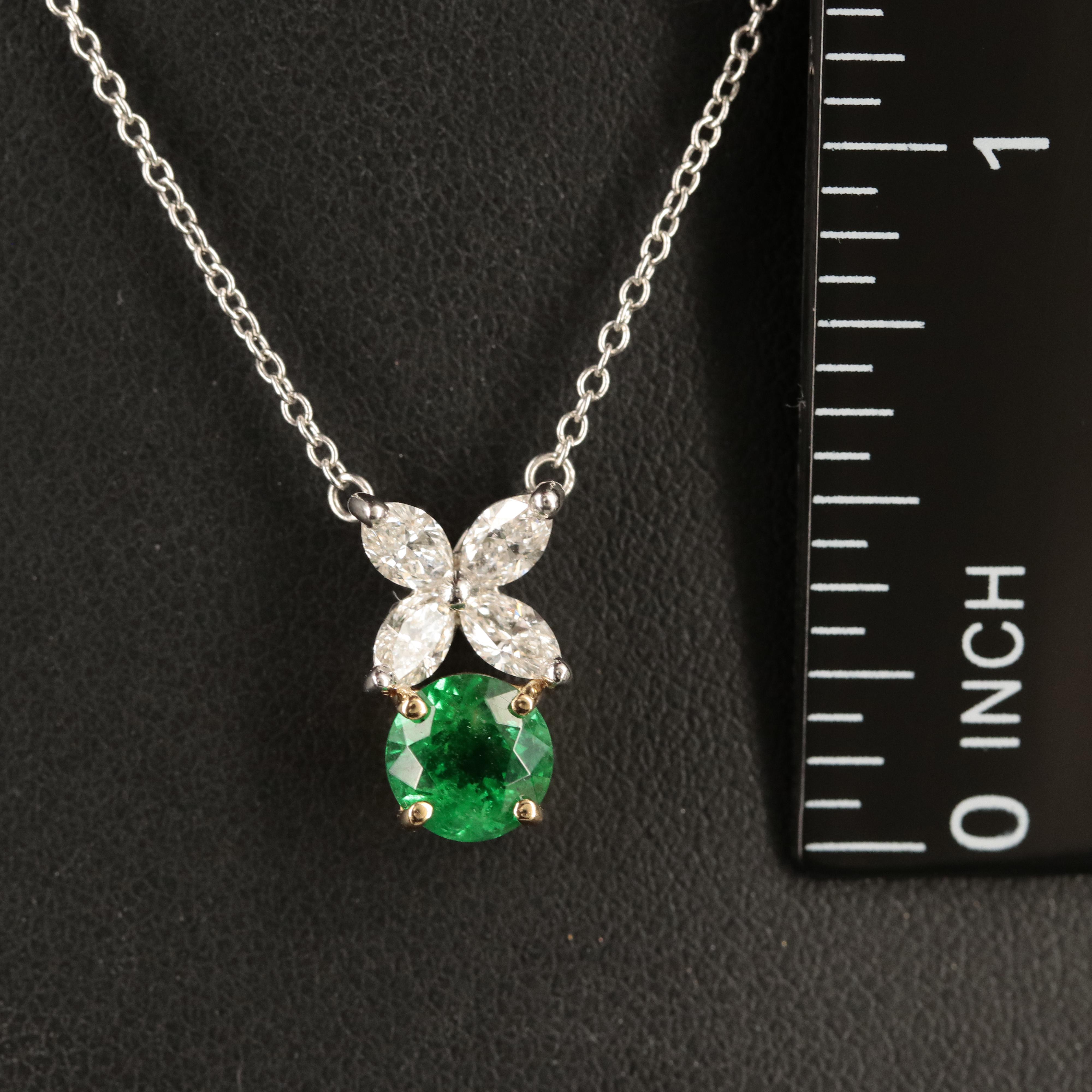 Tiffany & Co. "Victoria" Platinum Emerald and Diamond Necklace with 18K Accent