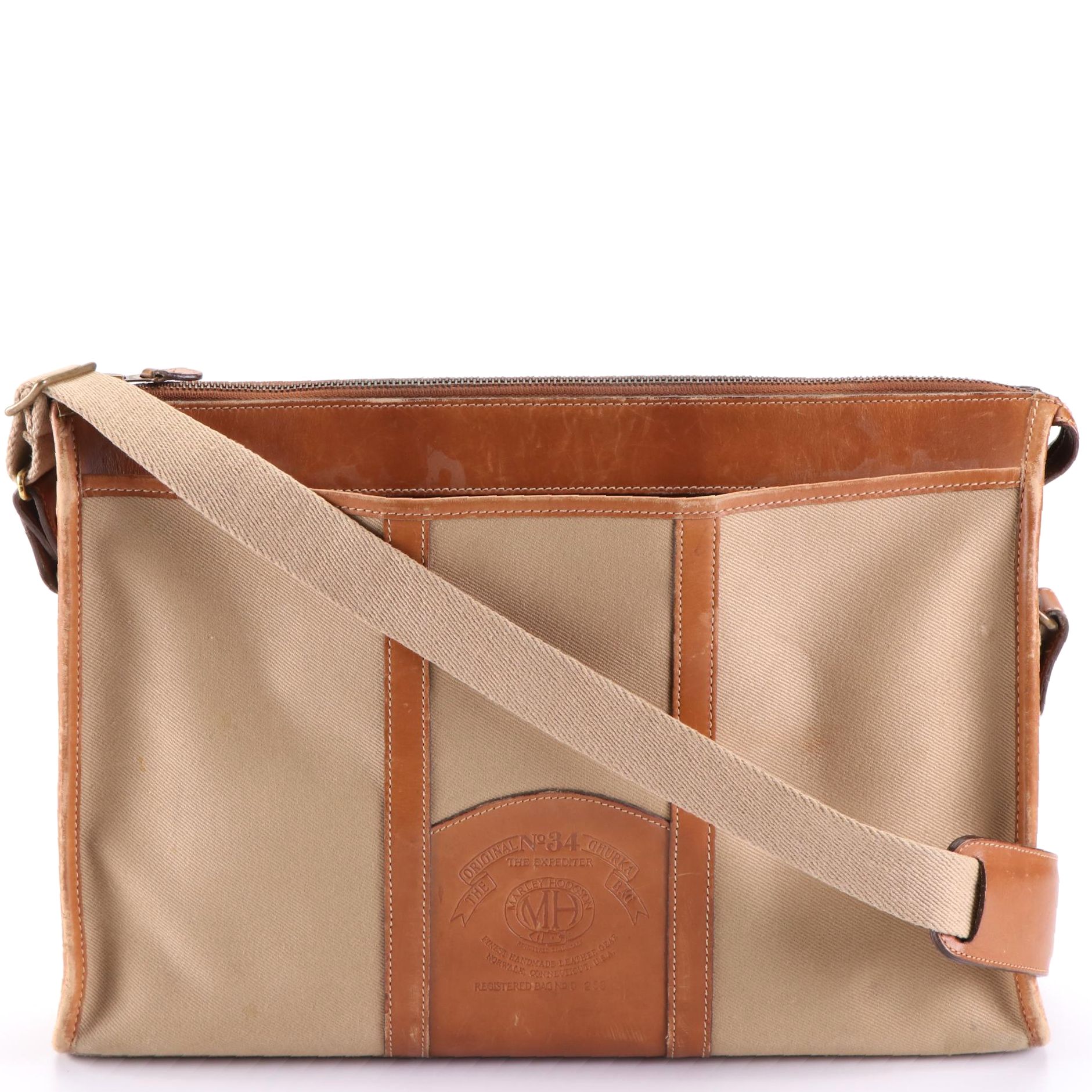 Ghurka by Marley Hodgson The Expediter Briefcase in Canvas and Leather