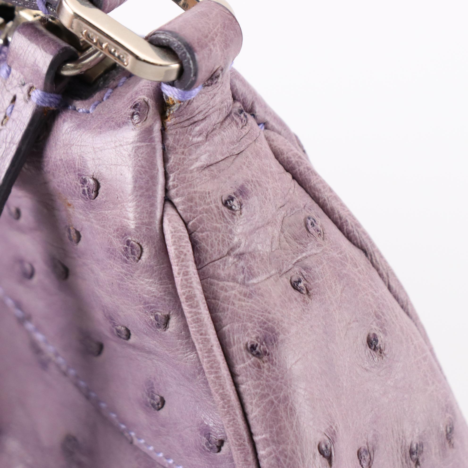Prada Mini Handbag in Lilac Ostrich Leather with Box