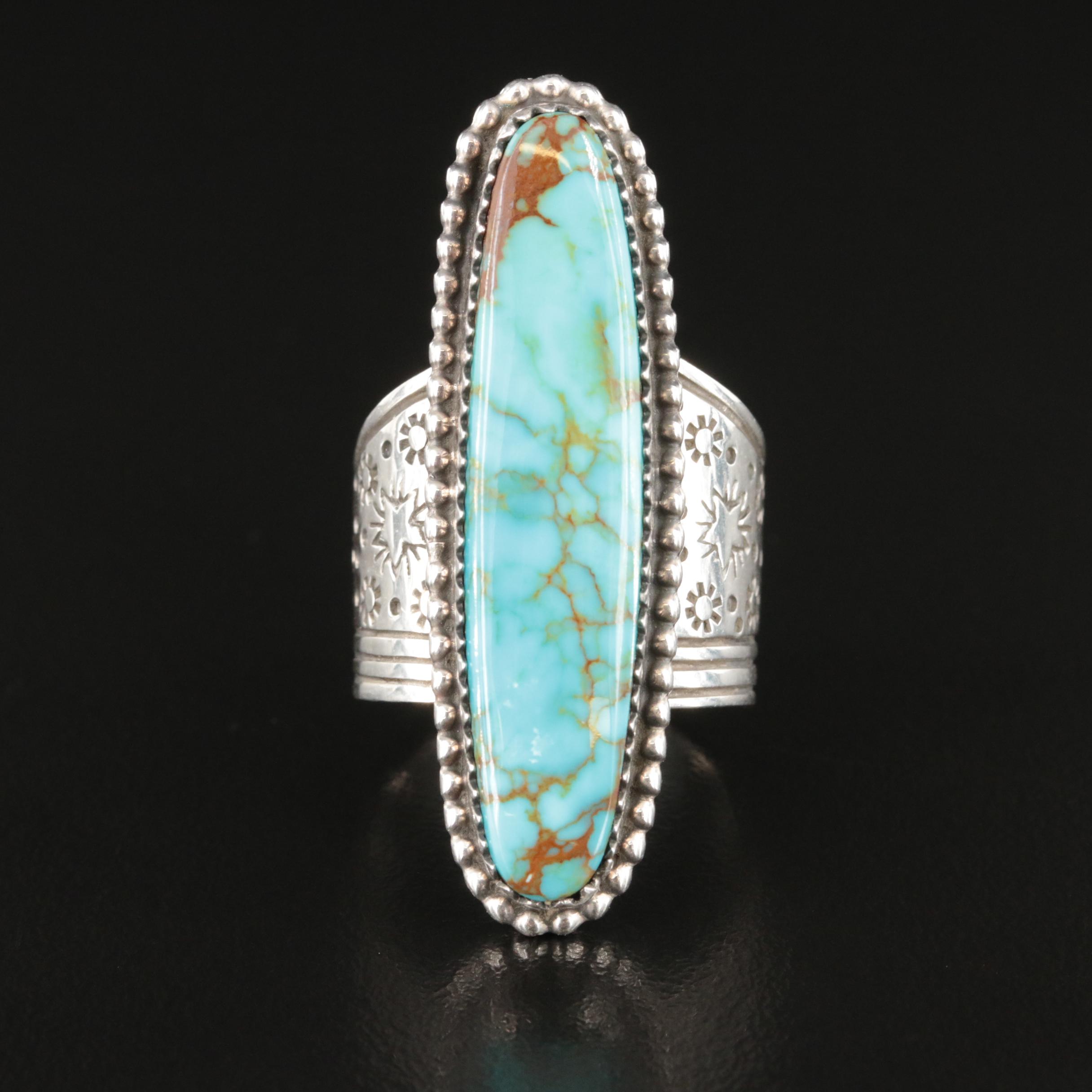 Garrison Boyd Navajo Diné and Running Bear Shop Sterling Turquoise Ring
