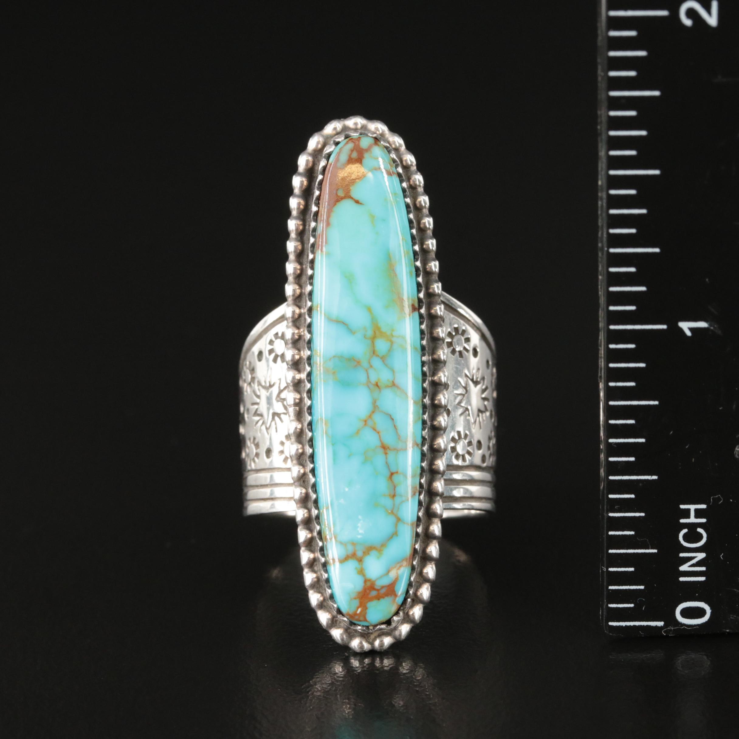 Garrison Boyd Navajo Diné and Running Bear Shop Sterling Turquoise Ring