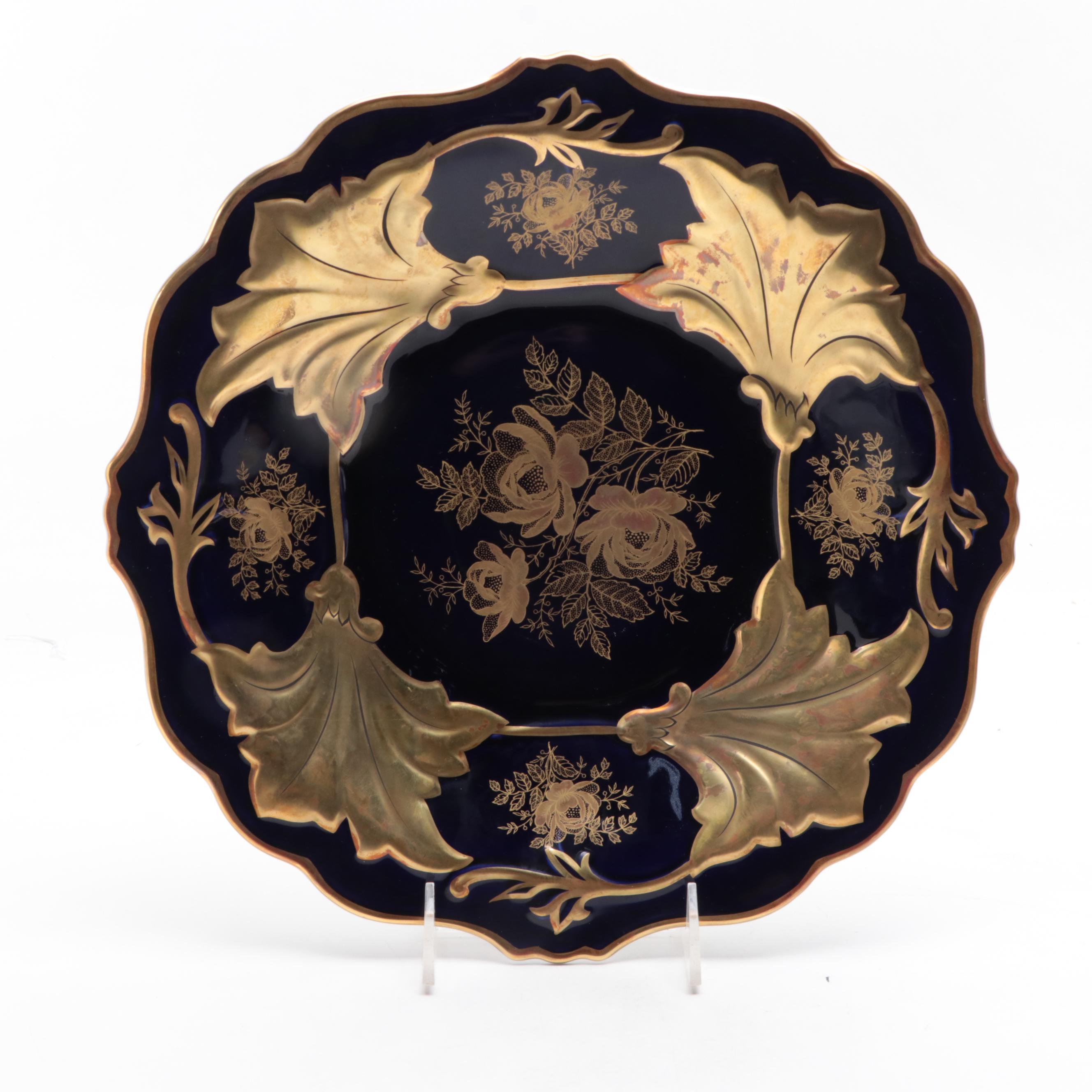 Weimar and Jlmenau Cobalt and Gilt Porcelain Bowls