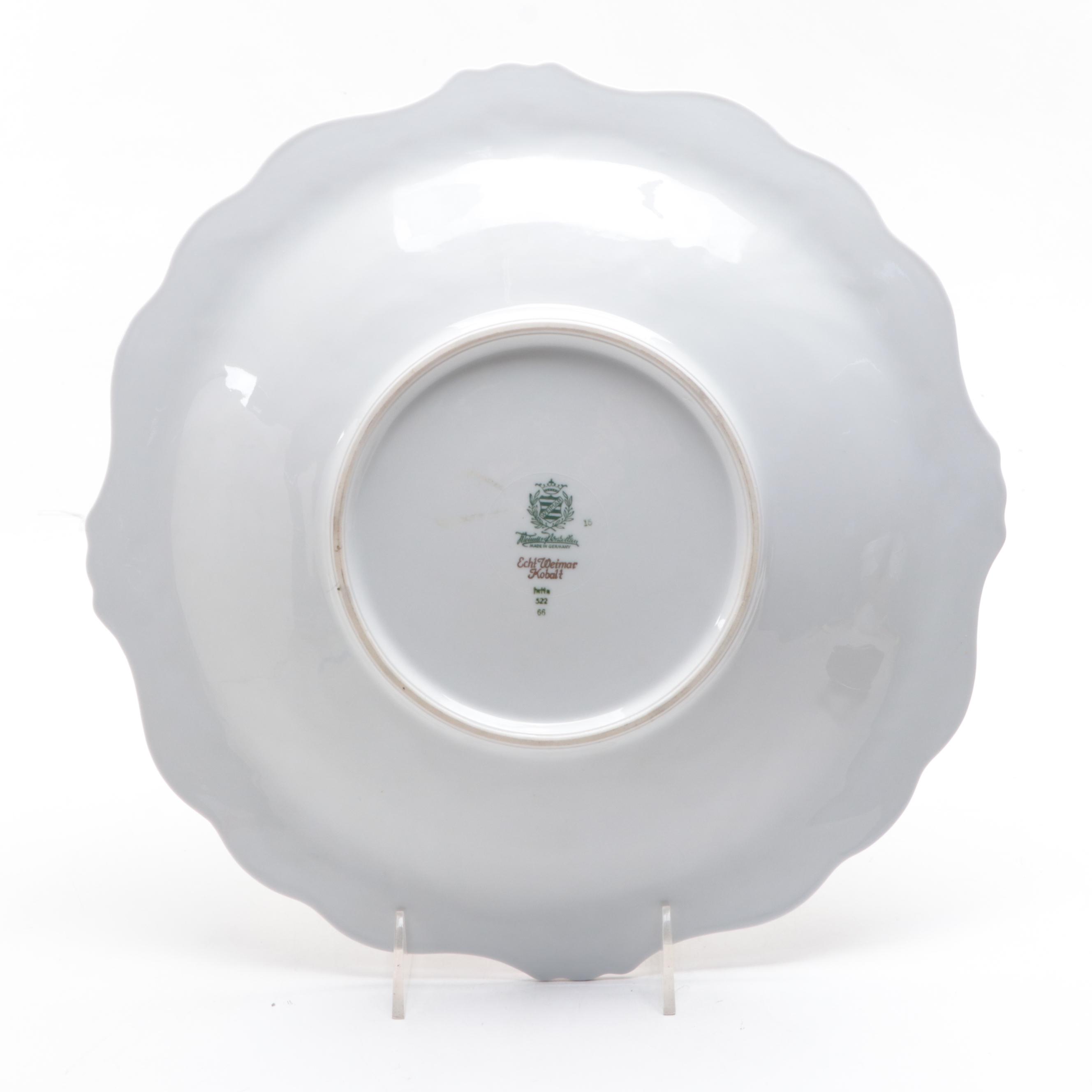 Weimar and Jlmenau Cobalt and Gilt Porcelain Bowls