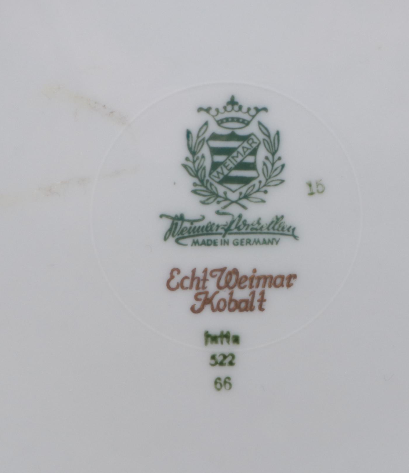 Weimar and Jlmenau Cobalt and Gilt Porcelain Bowls