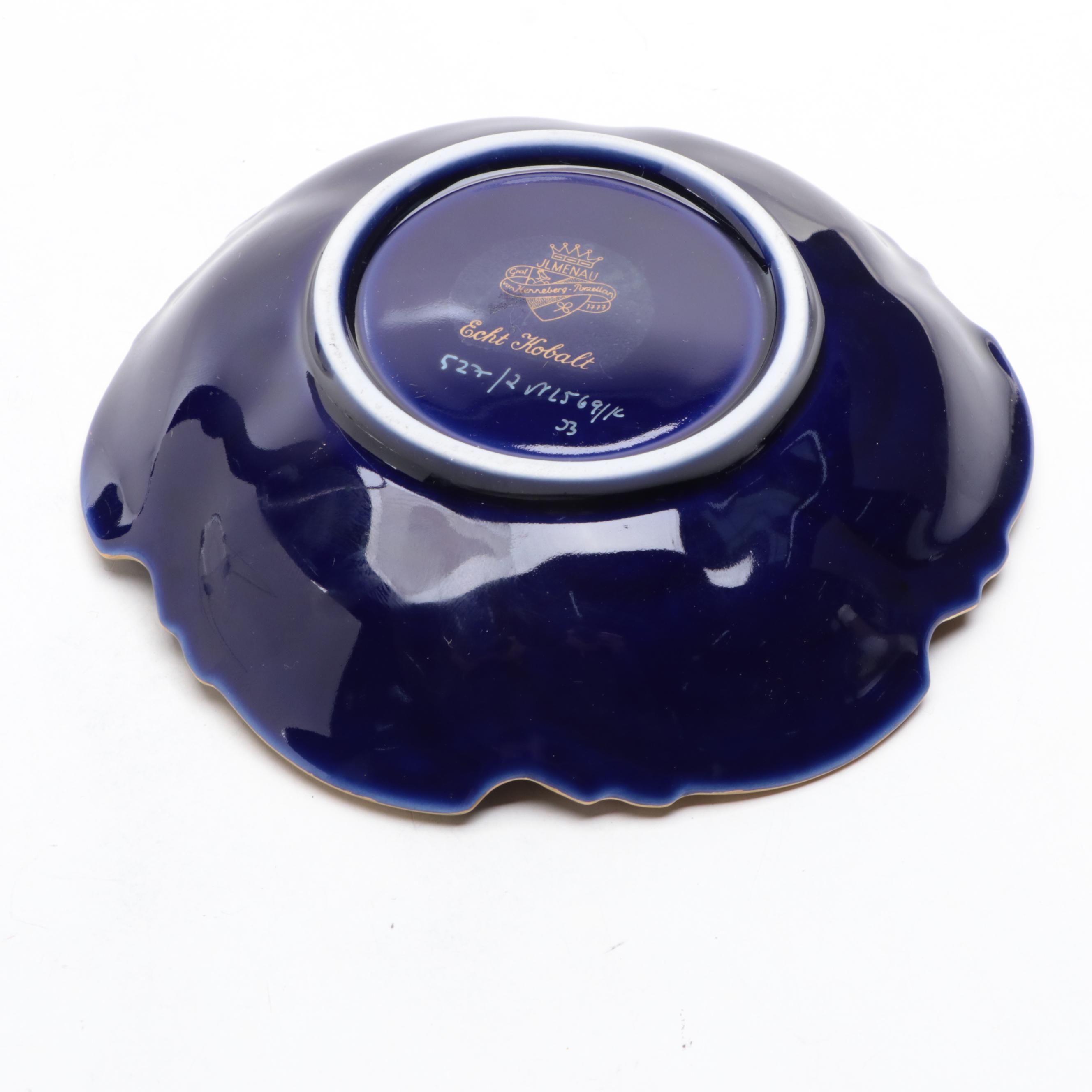 Weimar and Jlmenau Cobalt and Gilt Porcelain Bowls