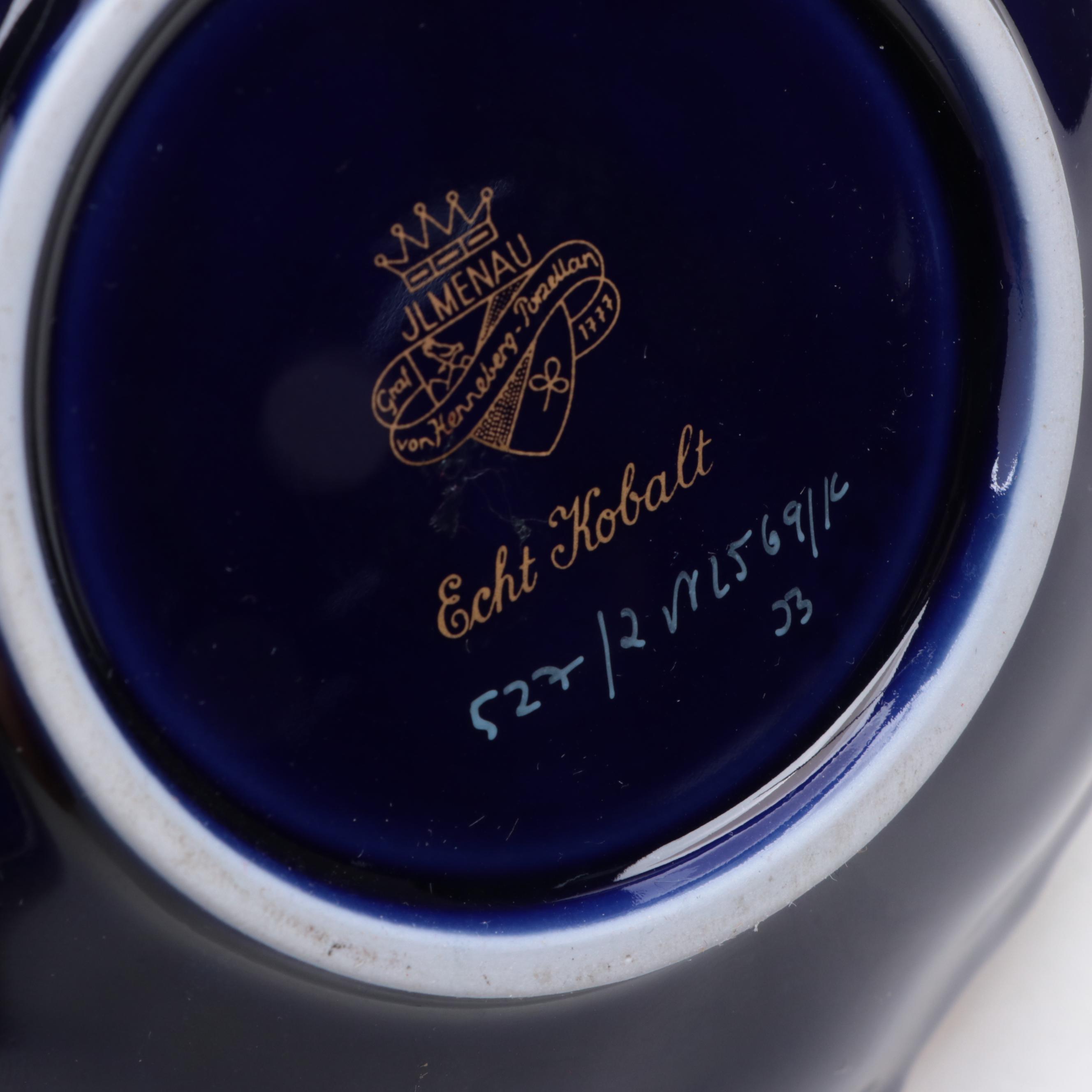 Weimar and Jlmenau Cobalt and Gilt Porcelain Bowls