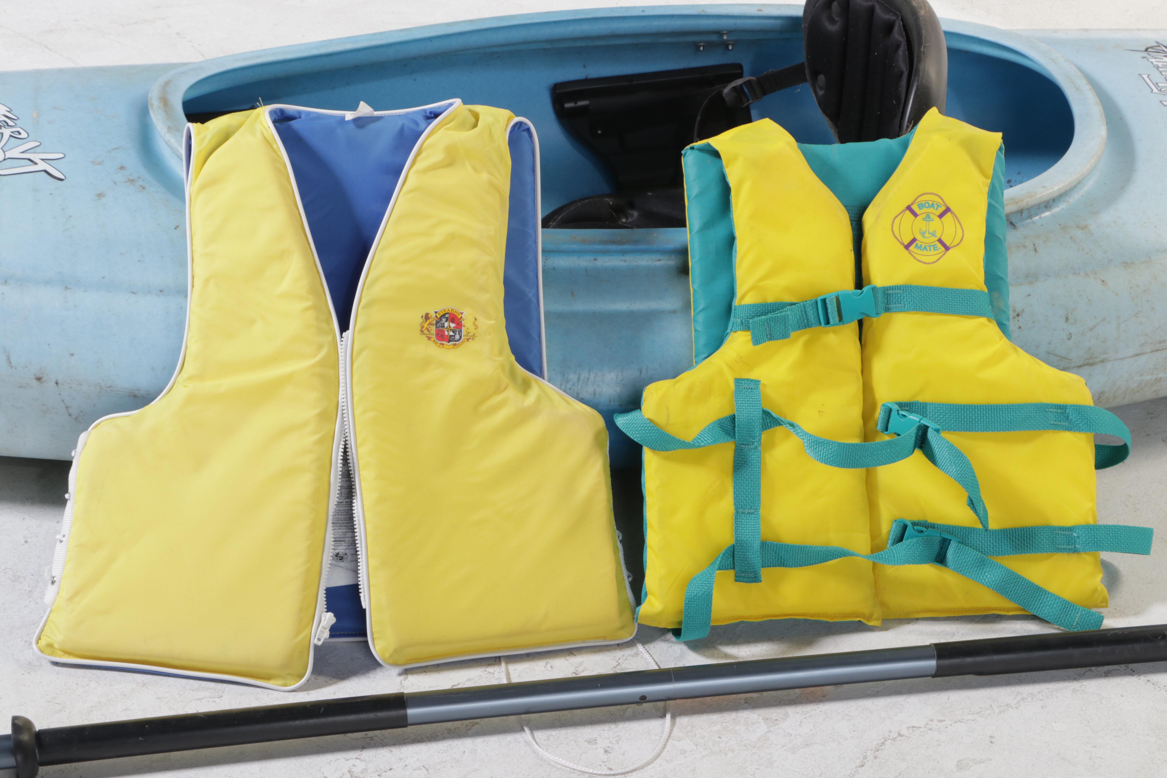 Otter XT Old Town Kayak with Life Jackets and Paddle