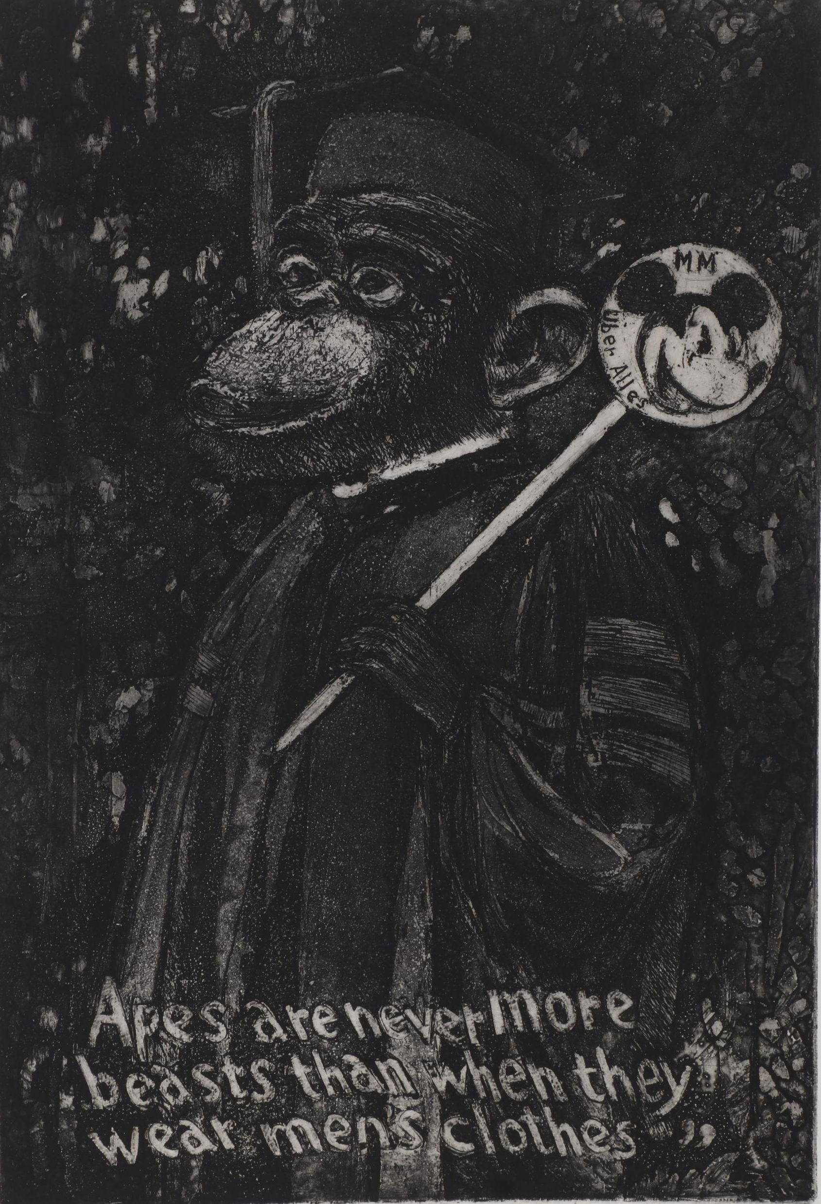 Sidney Chafetz Etching "Macebearer," 1970