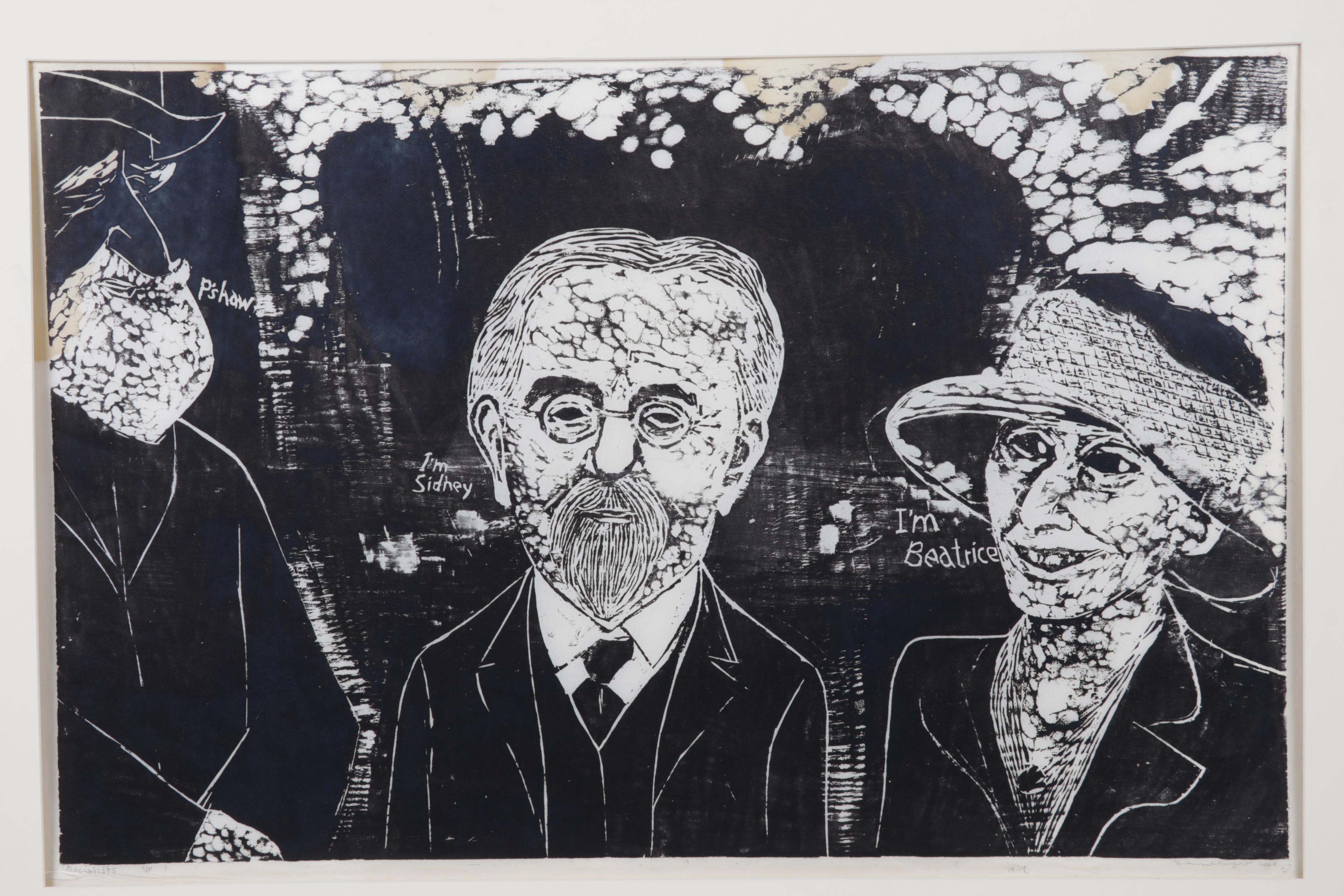Sidney Chafetz Woodcut "Socialists," 1966
