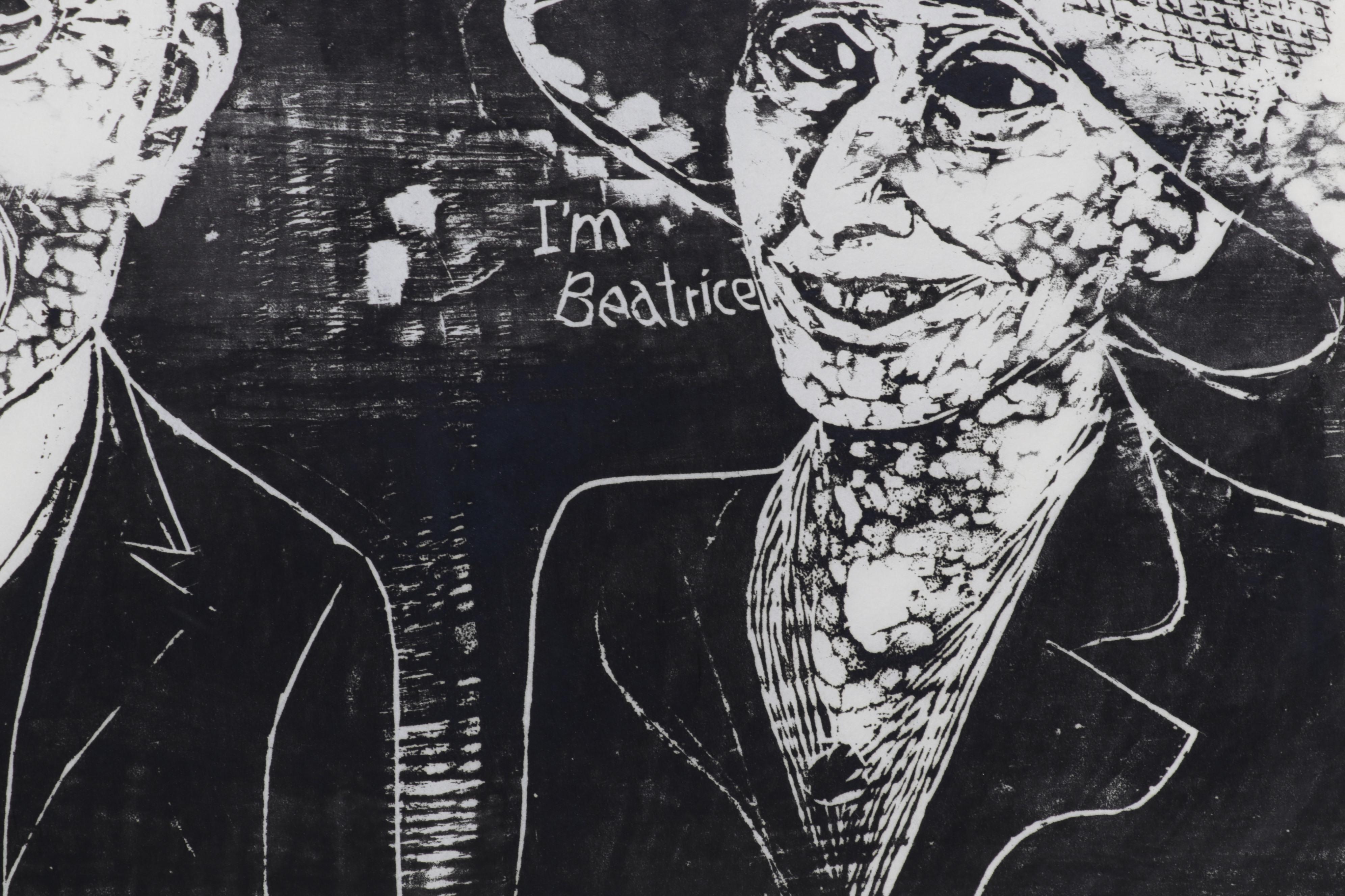 Sidney Chafetz Woodcut "Socialists," 1966