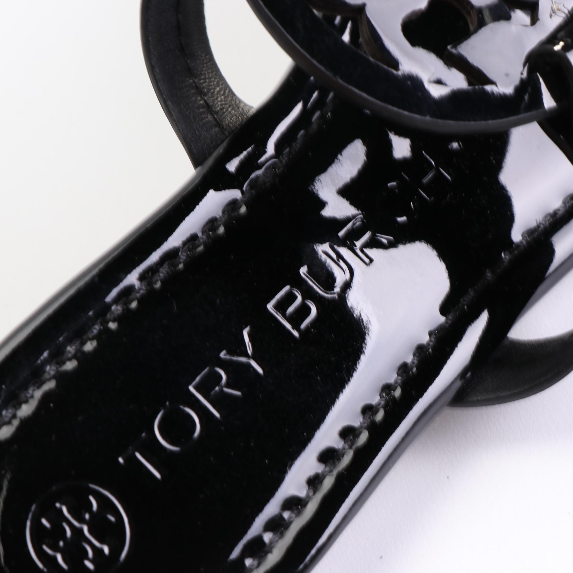 Jack Rogers Flat Sandal in Midnight Sparkle, Tory Burch Miller Patent Sandal