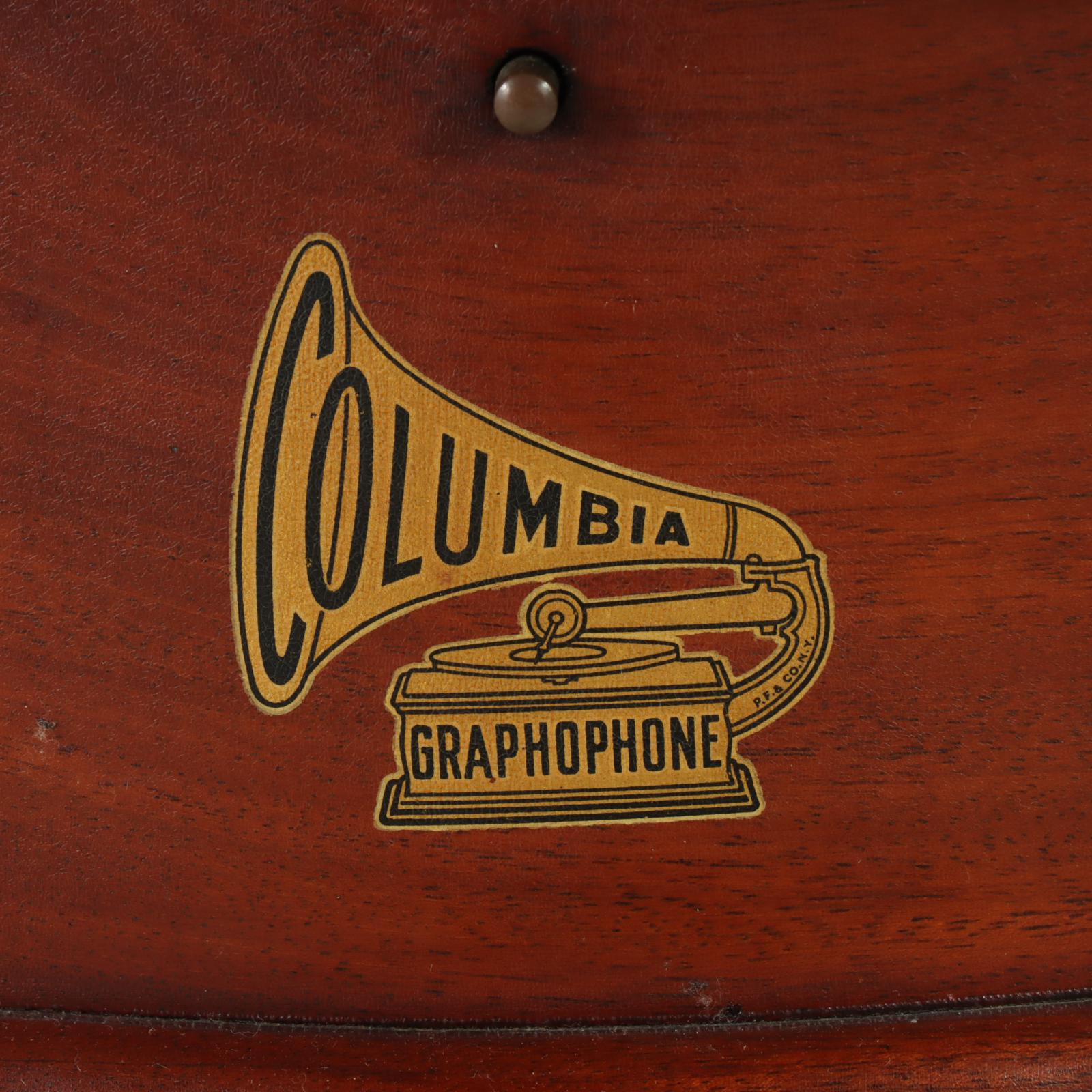 Columbia Graphophone Co. Mahogany Gramophone on Side Table, Early 20th Century