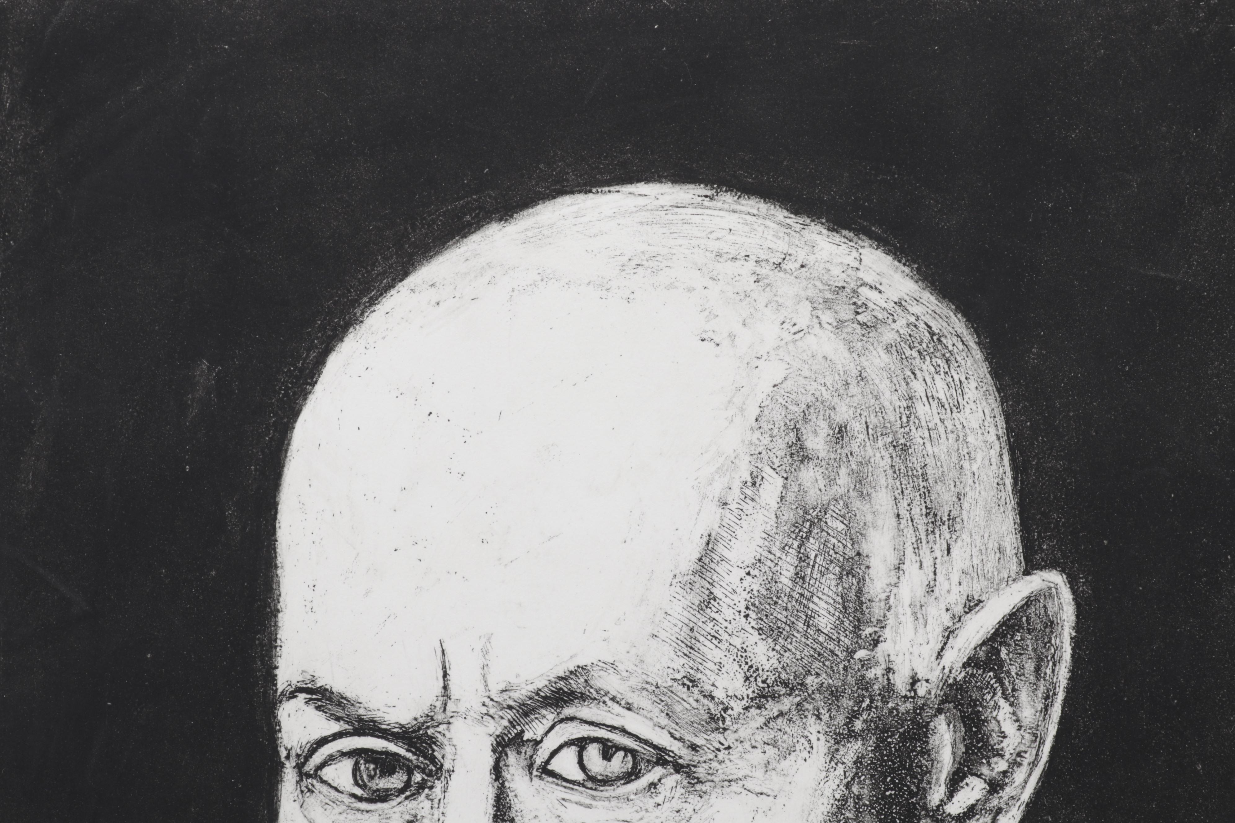 Sidney Chafetz Etching "Isaac Bashevis Singer," 1978