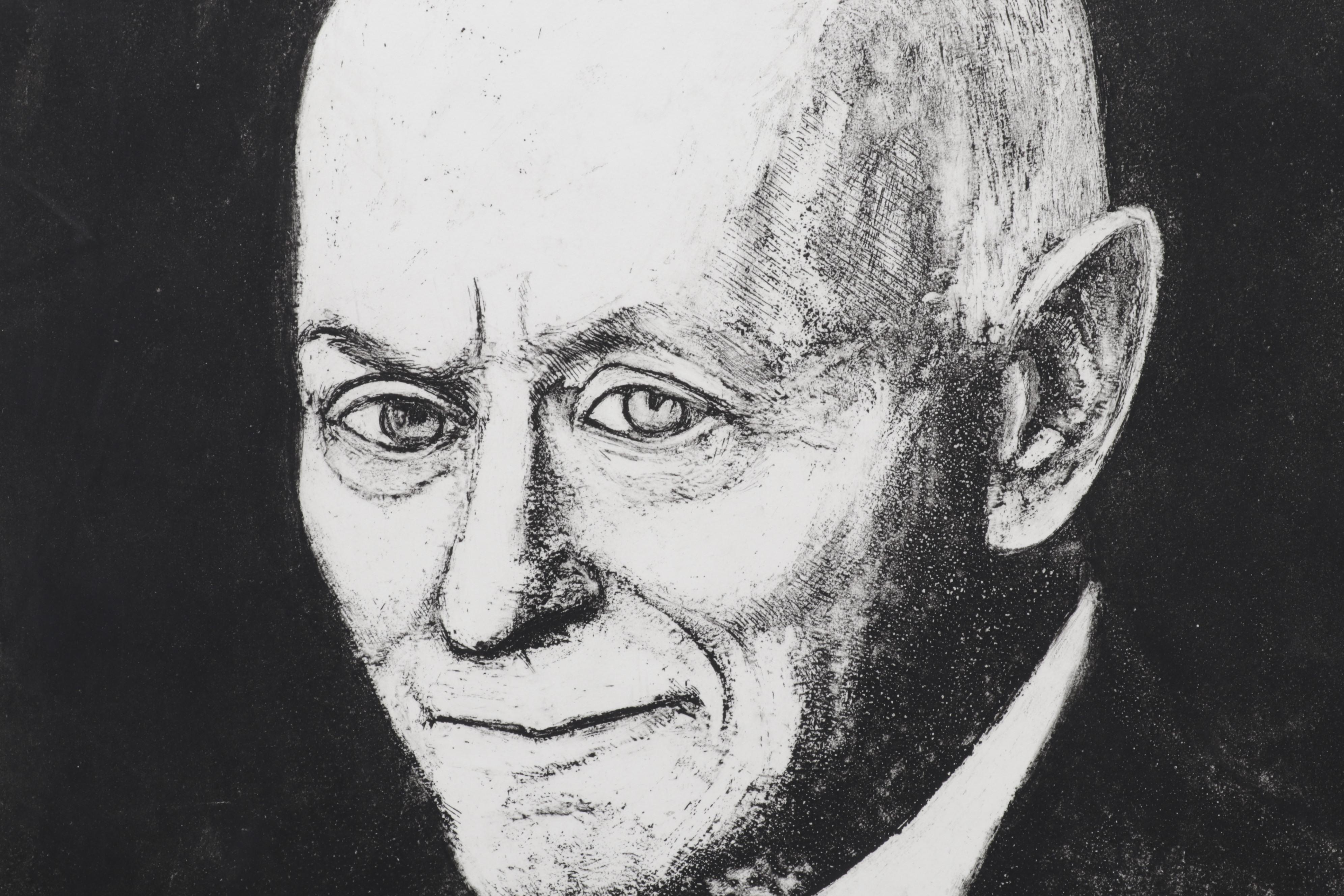 Sidney Chafetz Etching "Isaac Bashevis Singer," 1978