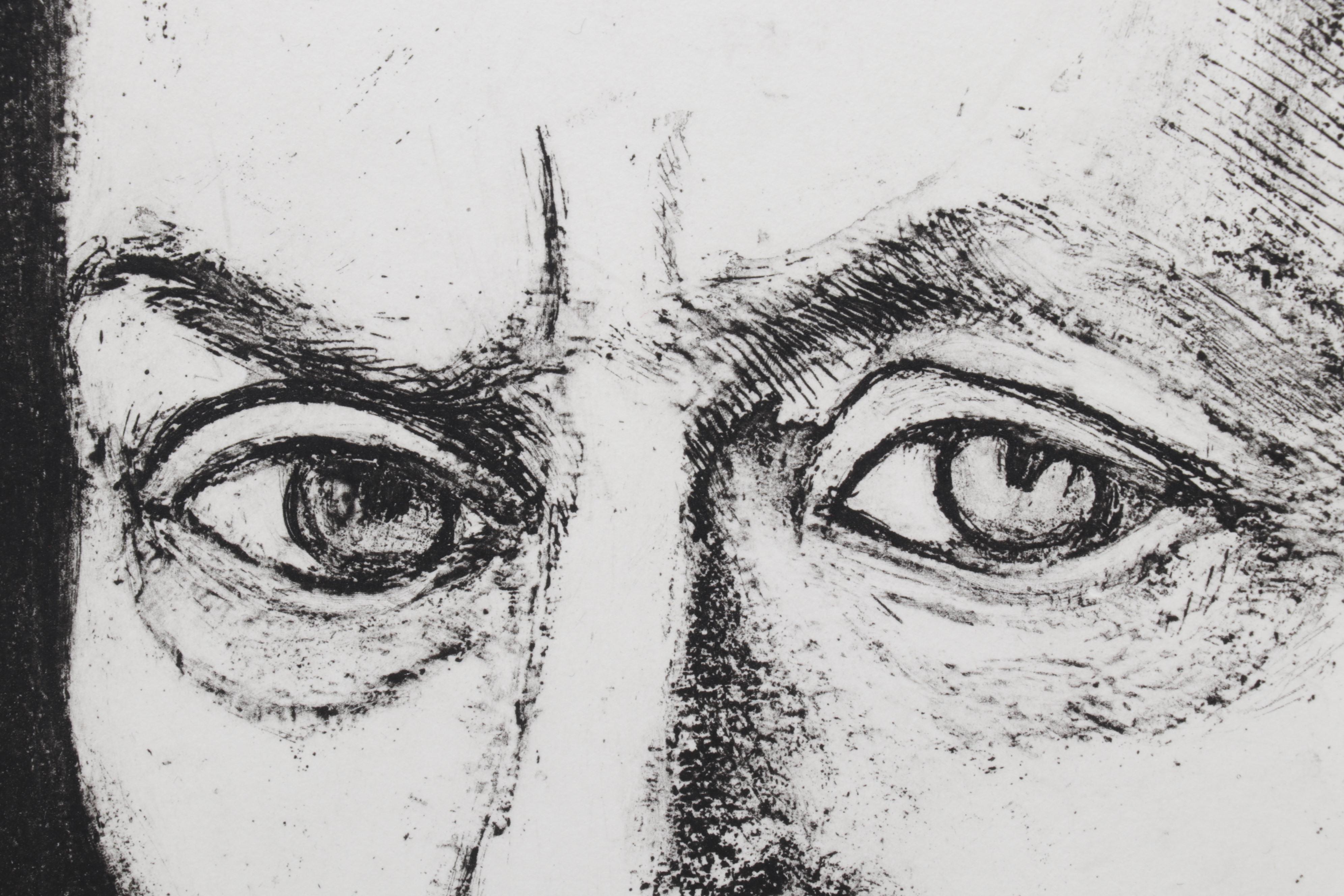 Sidney Chafetz Etching "Isaac Bashevis Singer," 1978