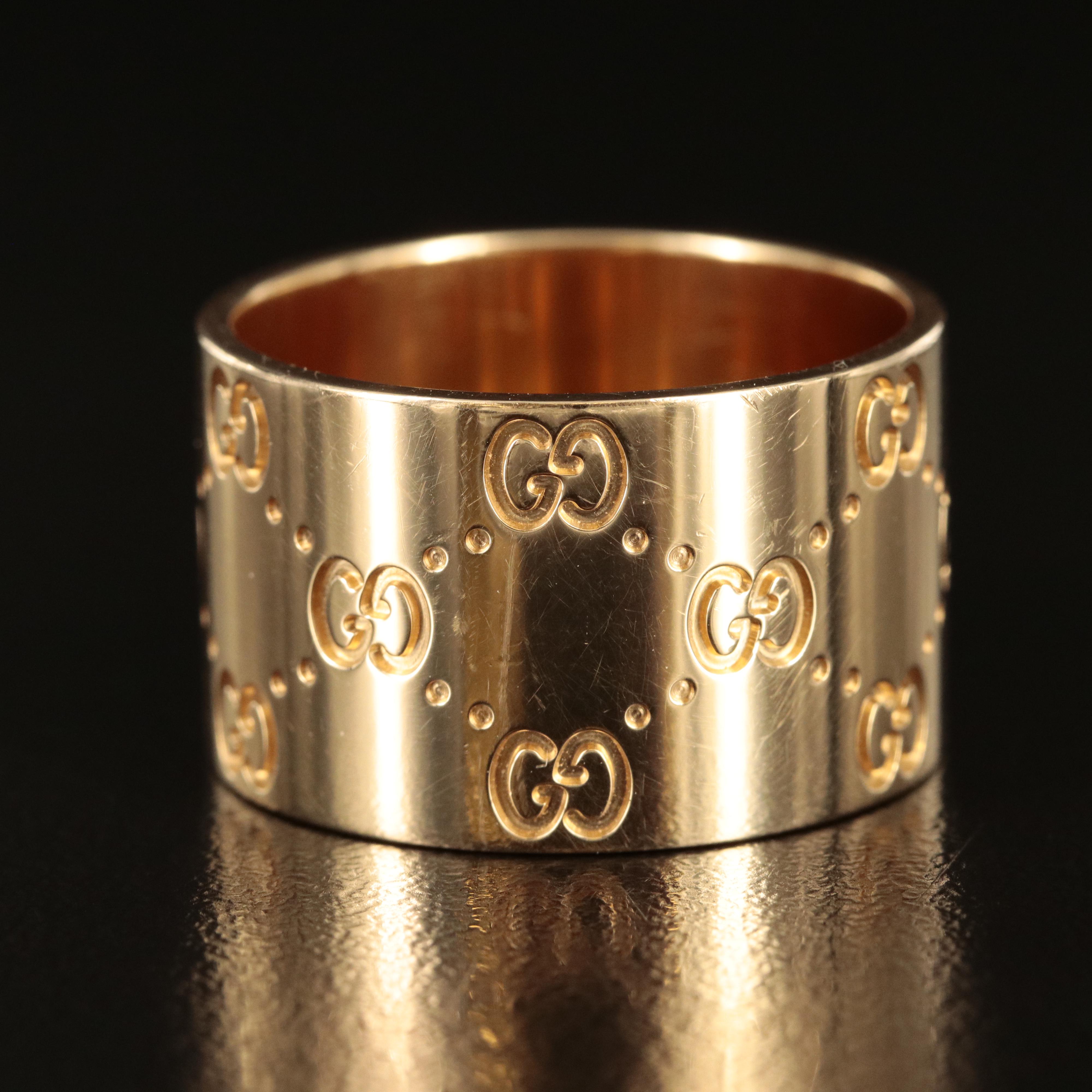 Gucci "Icon" 18K Wide Ring