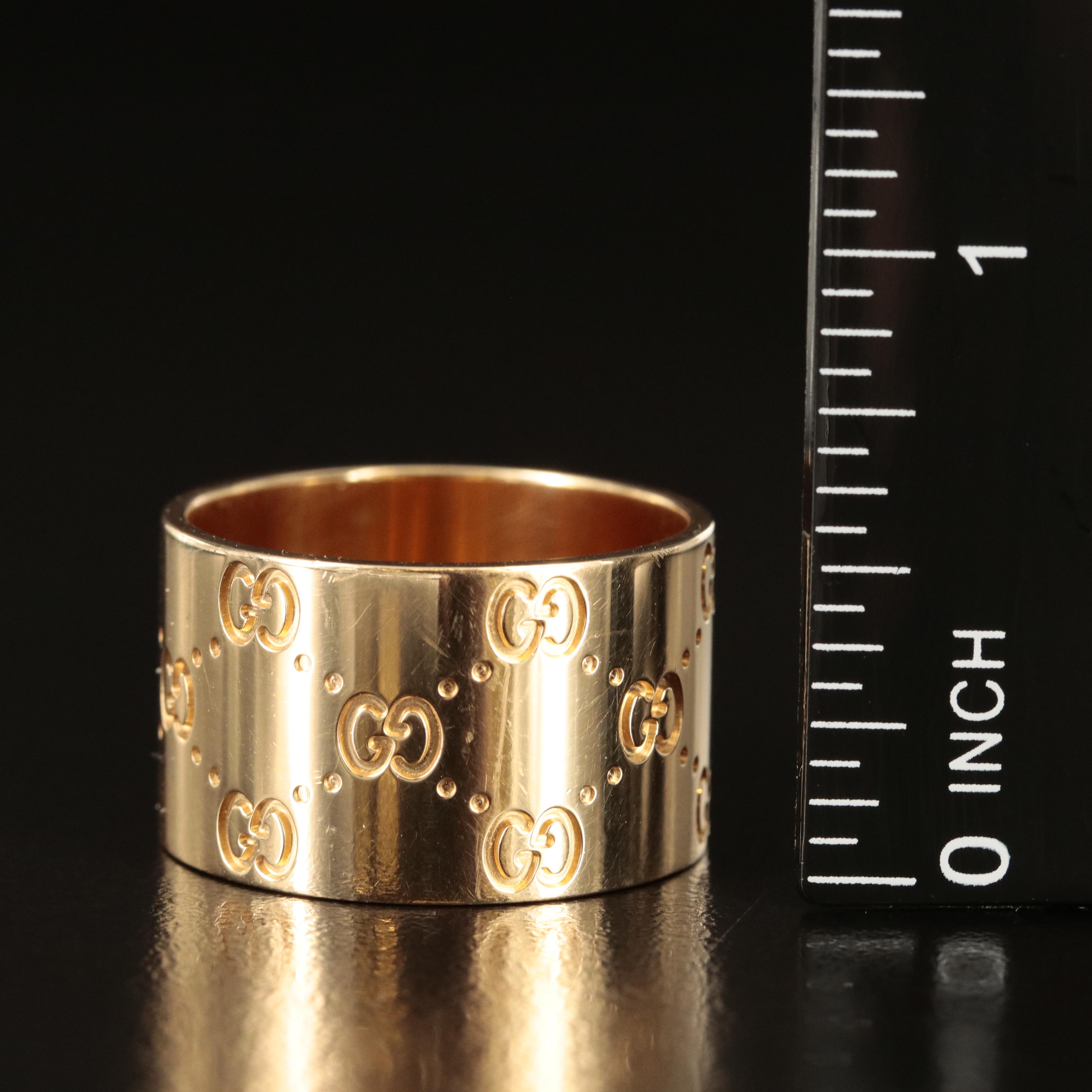 Gucci "Icon" 18K Wide Ring