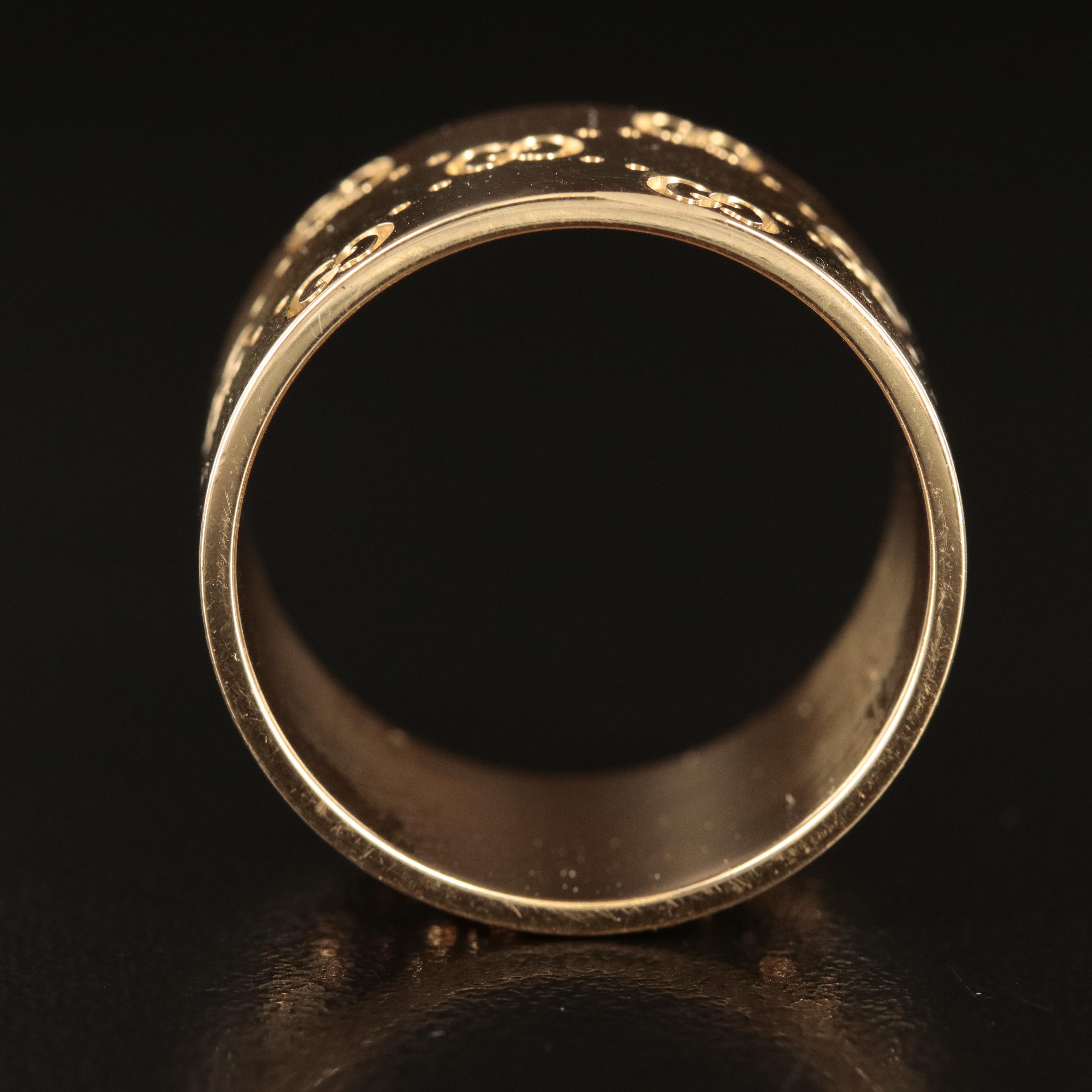 Gucci "Icon" 18K Wide Ring