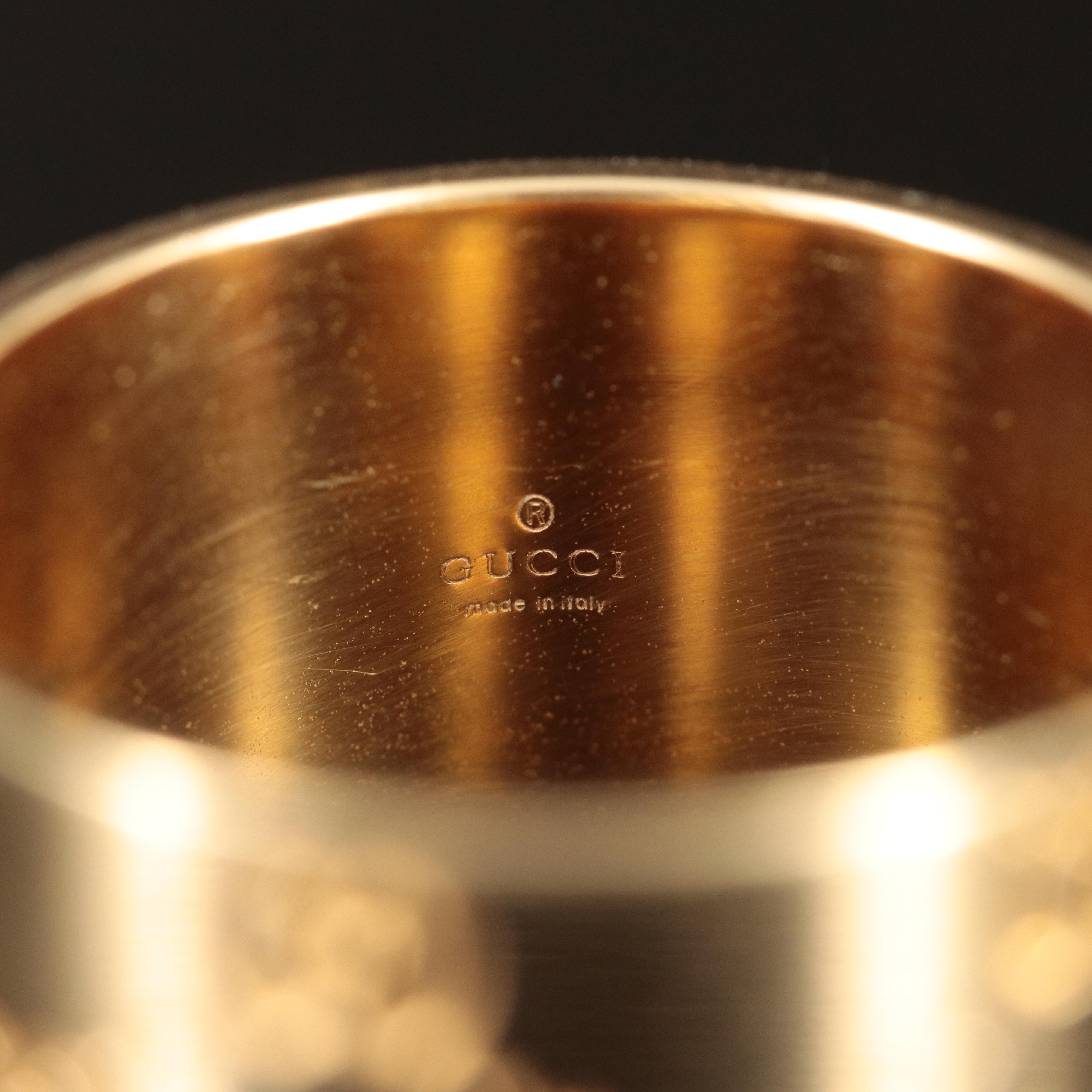 Gucci "Icon" 18K Wide Ring