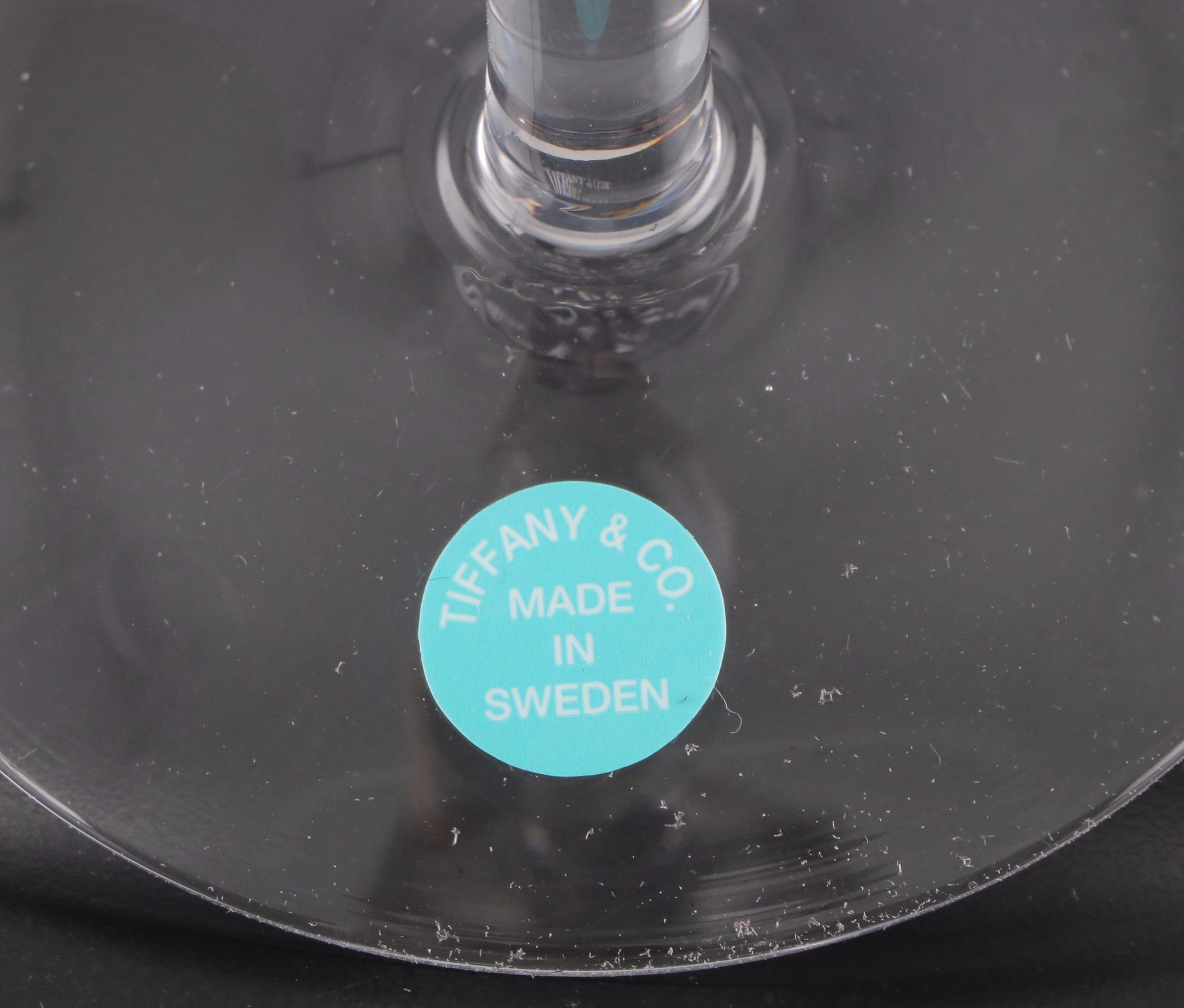 Tiffany & Co. Crystal Champagne Flutes in Presentation Box