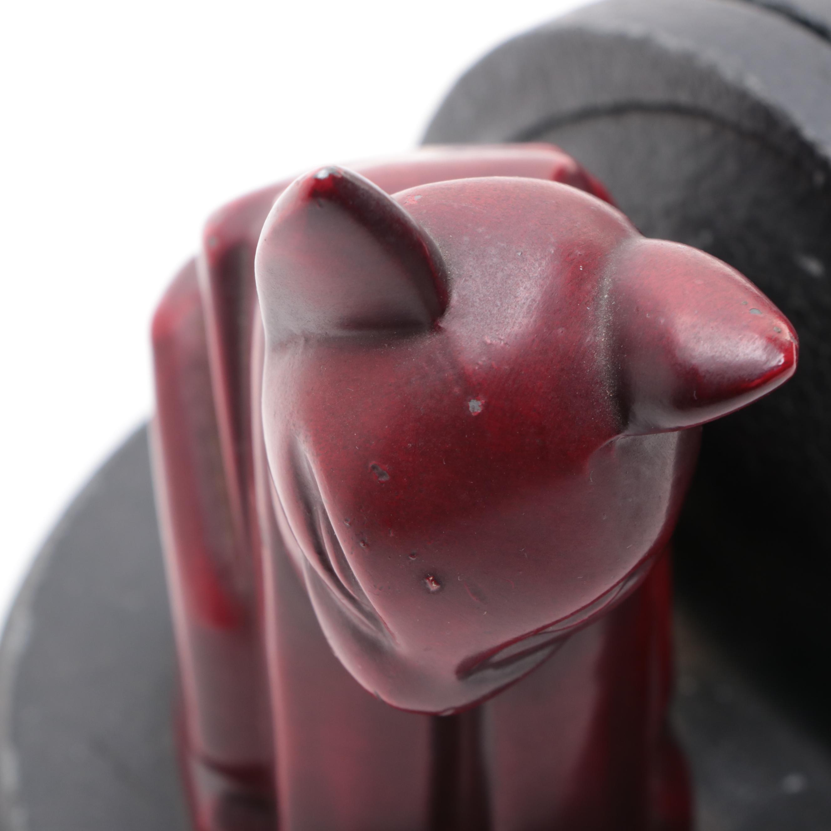 MCM Style Cast Metal Pair of Cat Bookends