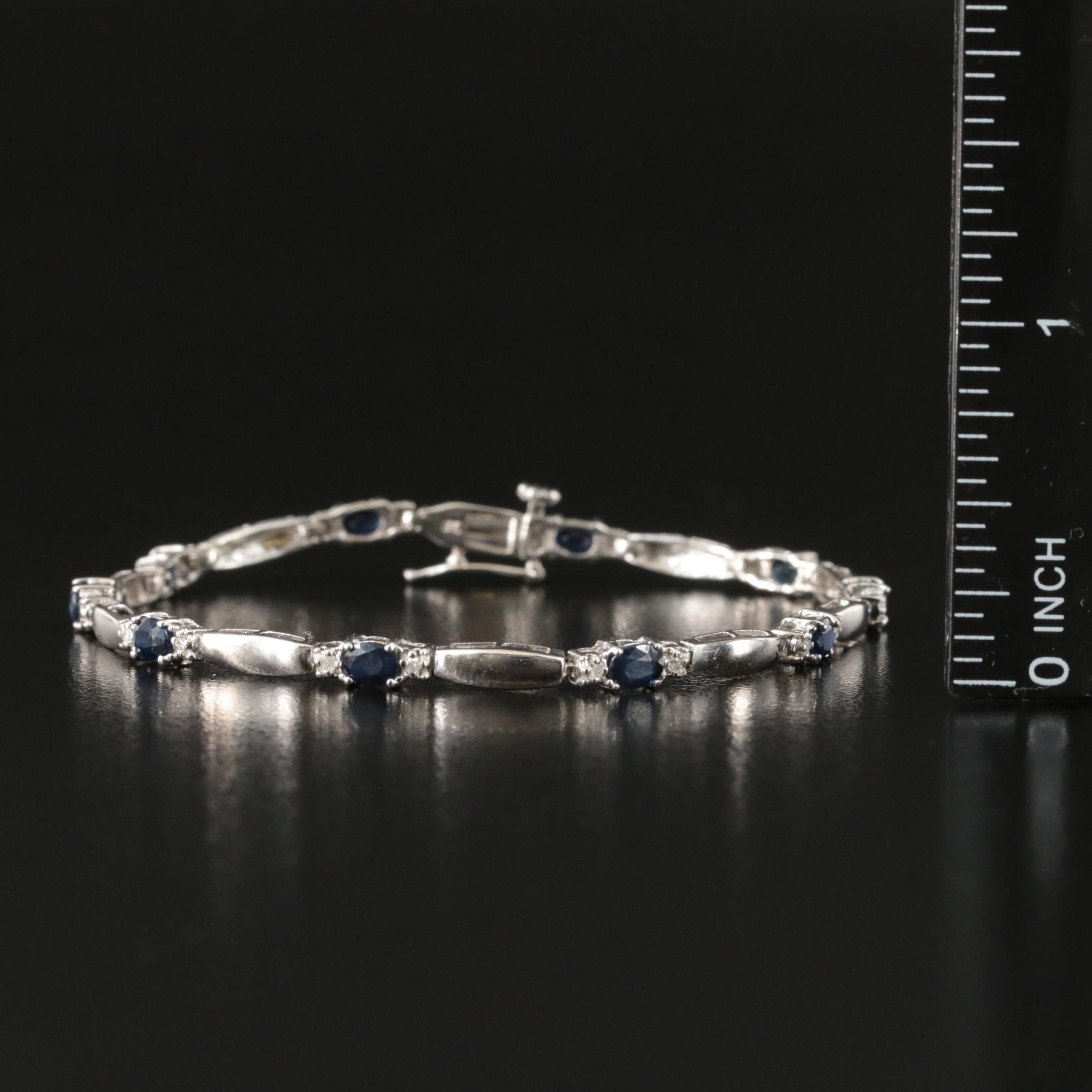 14K Sapphire and Diamond Bracelet
