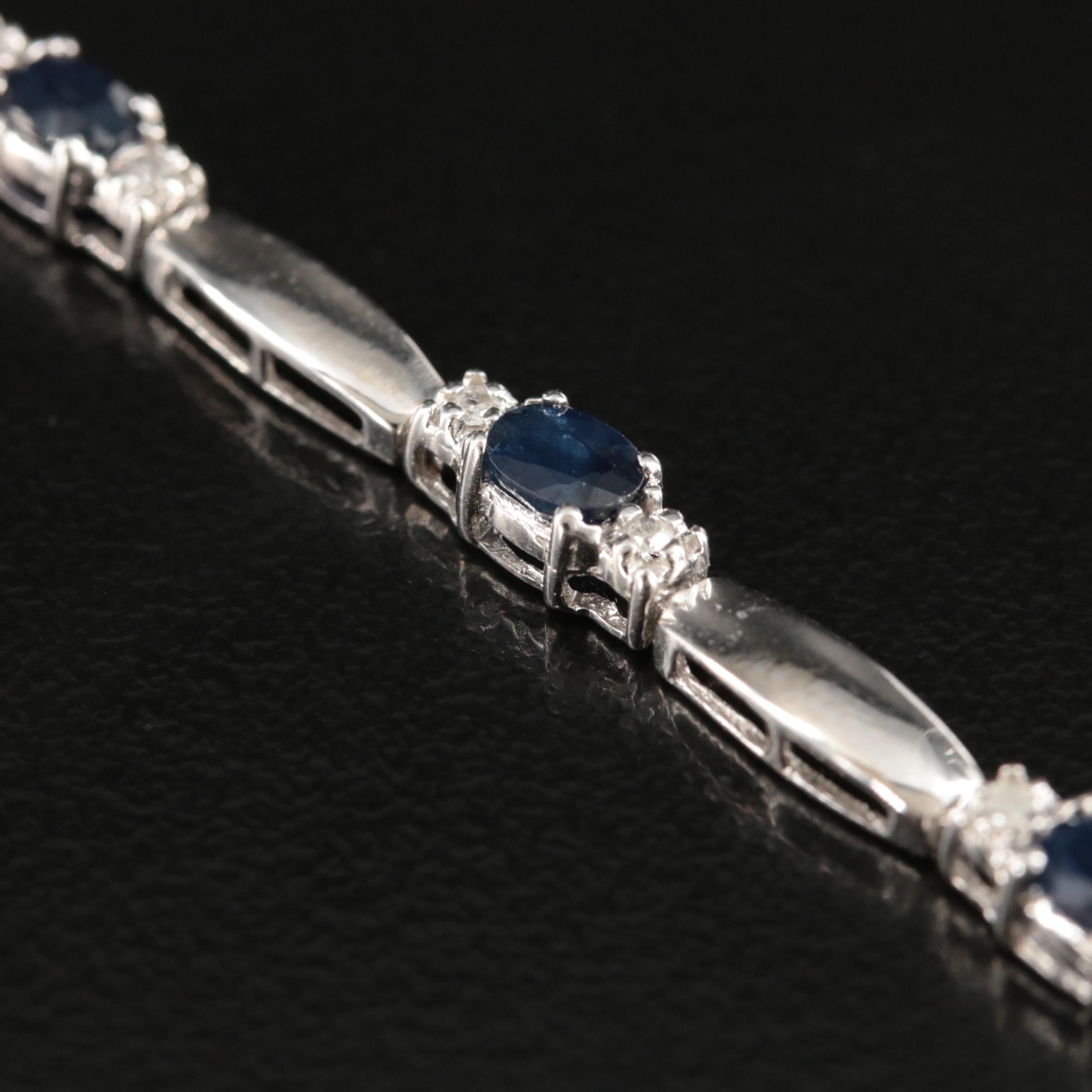 14K Sapphire and Diamond Bracelet