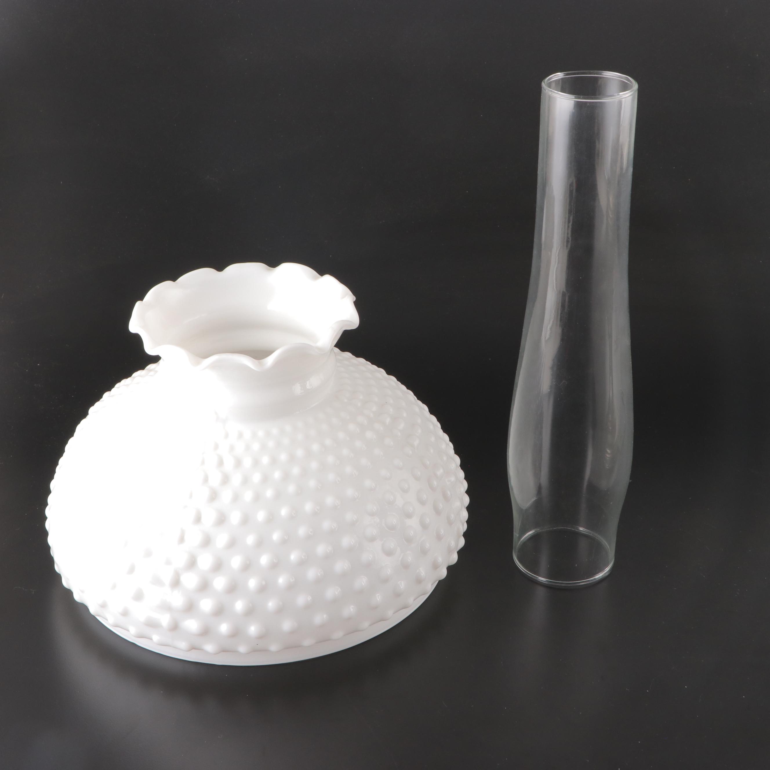 Plume & Atwood Pressed Glass Oil Lamp With Aladdin Oil Lamp, Adapted Mid-20th C