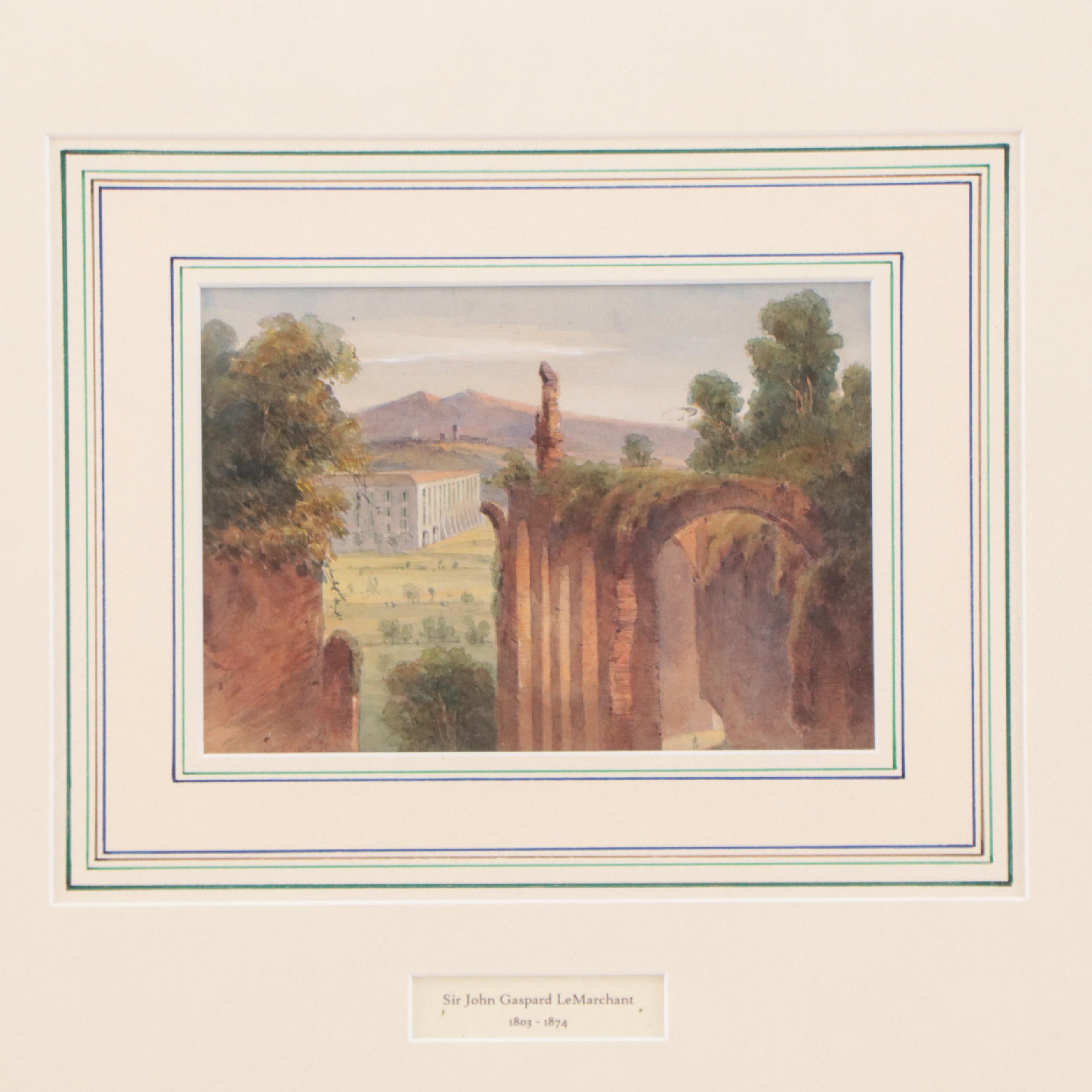Sir John Gaspard Le Marchant Watercolor Painting of Landscape