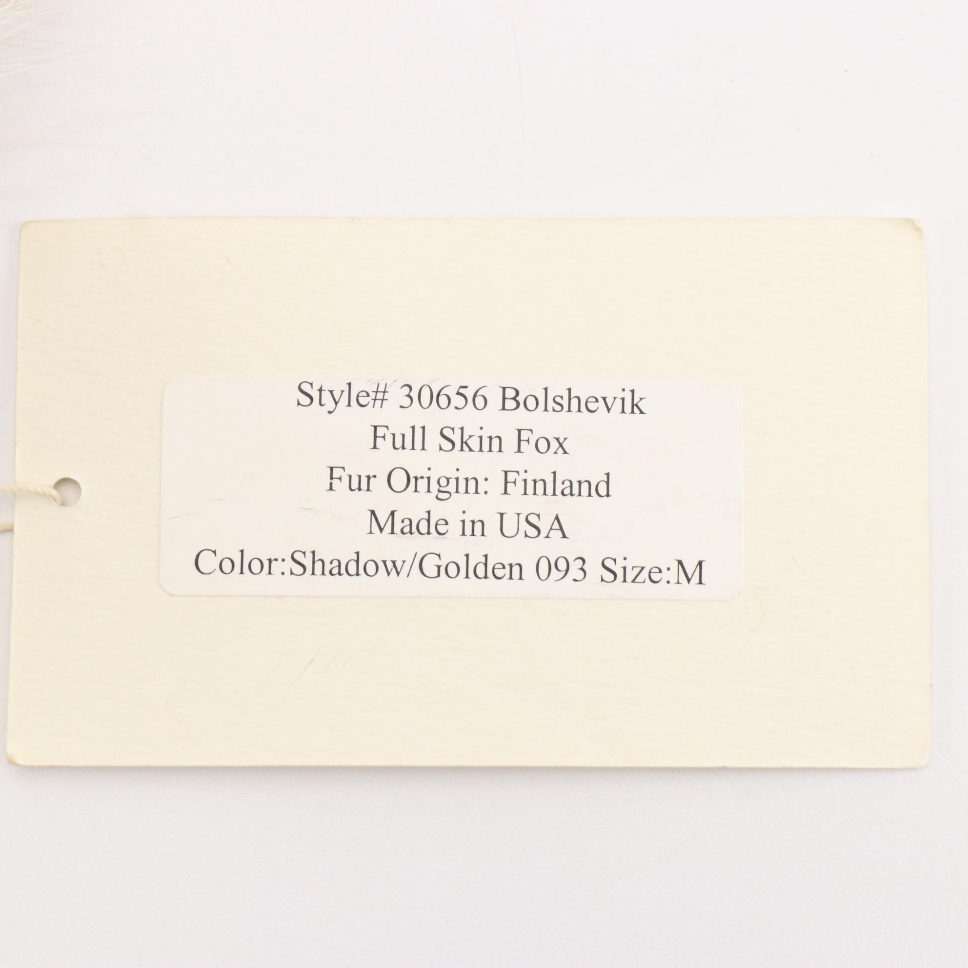 Cassin New York Full Skin Fox Fur Hat from Bergdorf Goodman, New with Tag