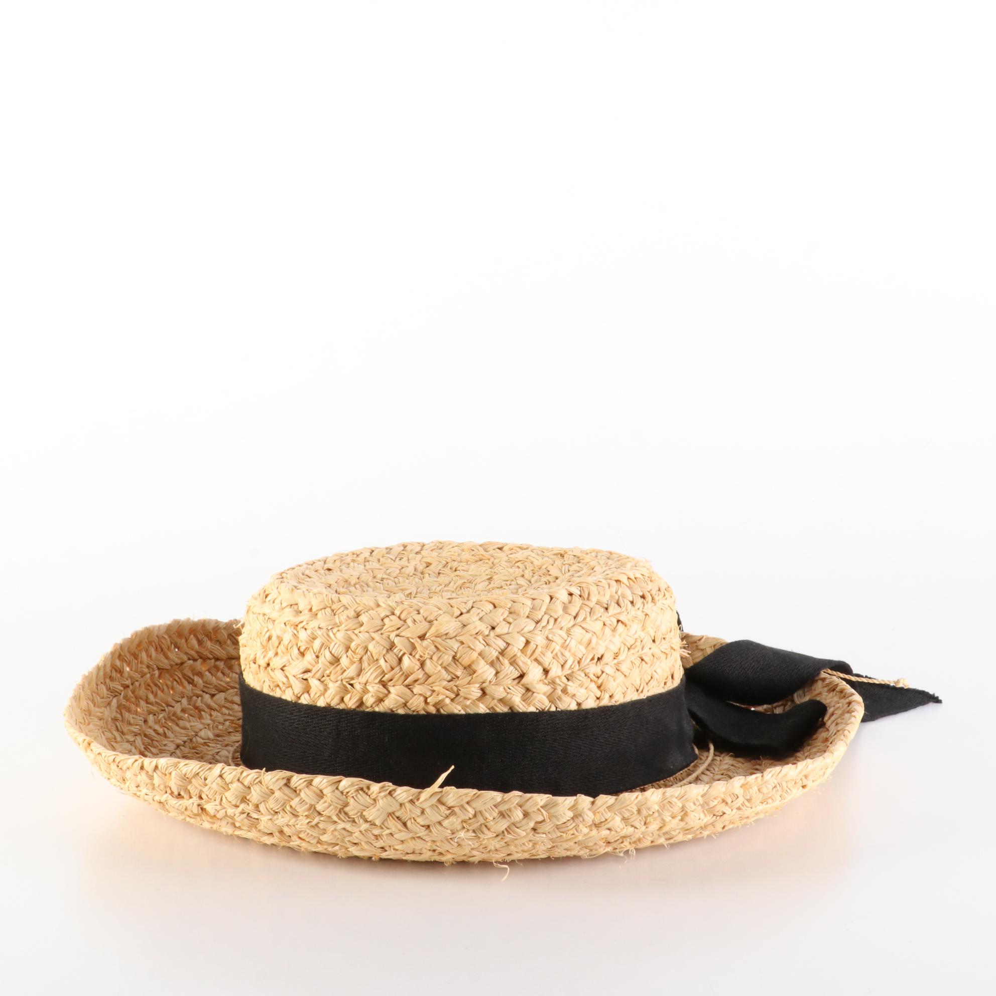 Scala Collection Straw Boater Hat and Surf Gear Wide Brim Floppy Hat