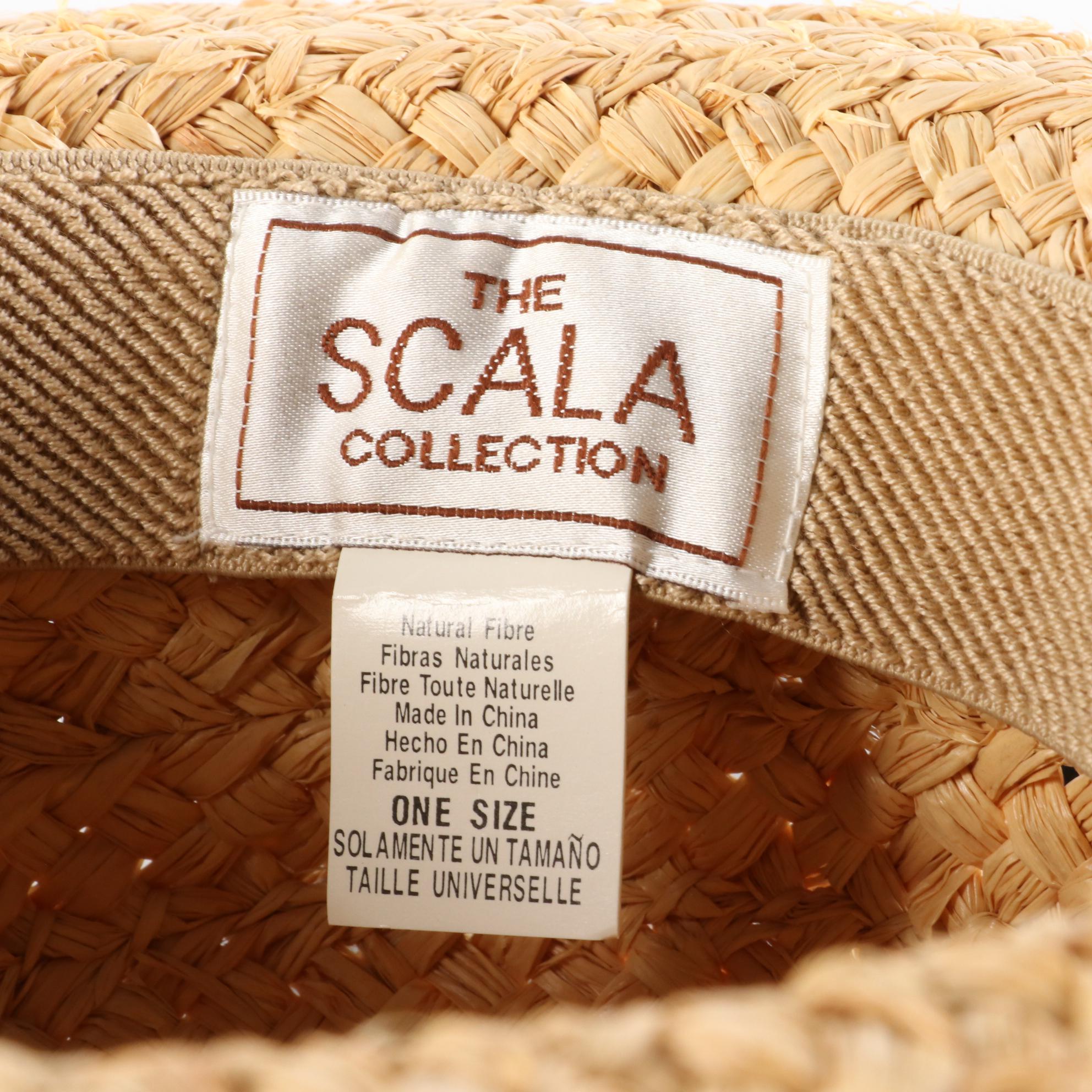 Scala Collection Straw Boater Hat and Surf Gear Wide Brim Floppy Hat