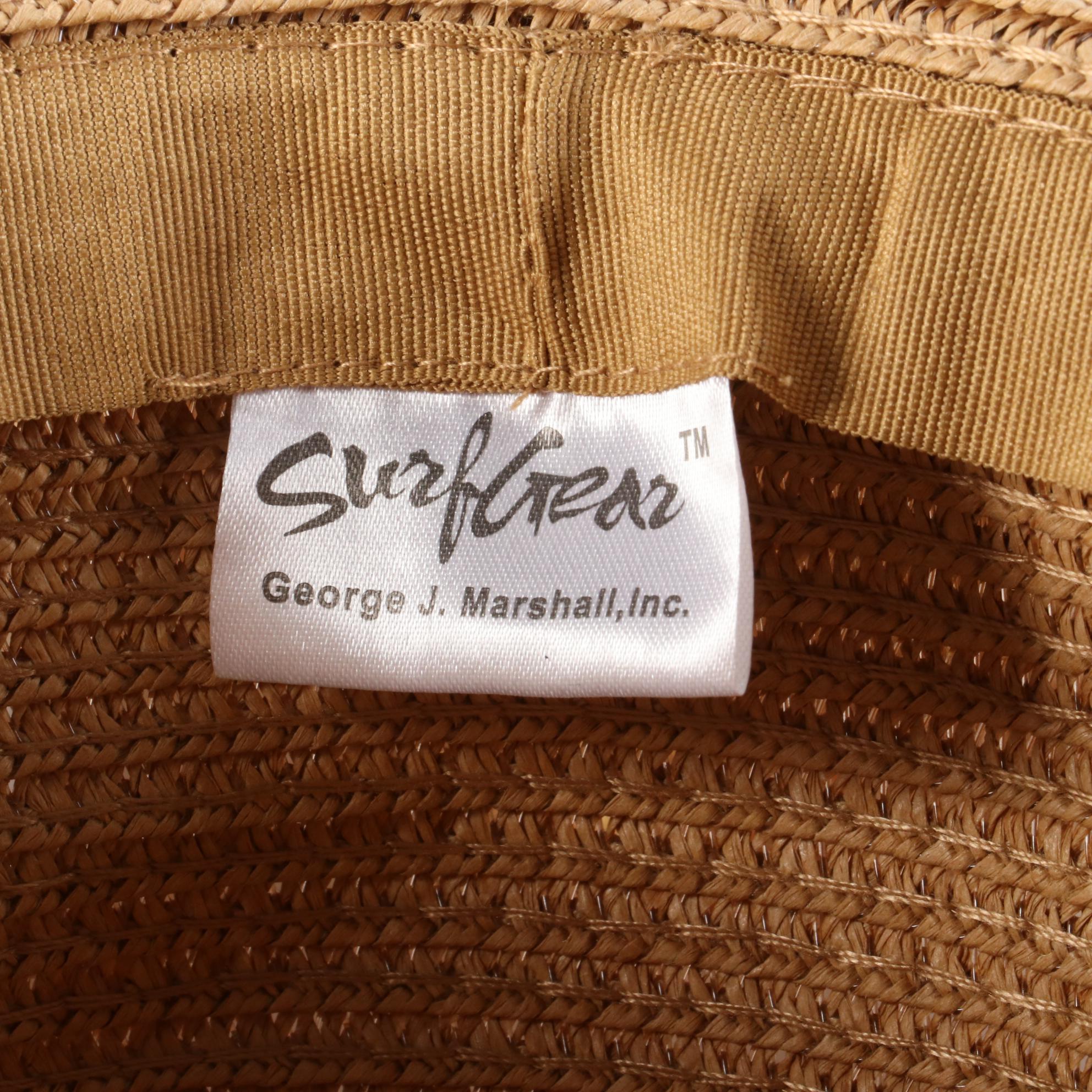 Scala Collection Straw Boater Hat and Surf Gear Wide Brim Floppy Hat