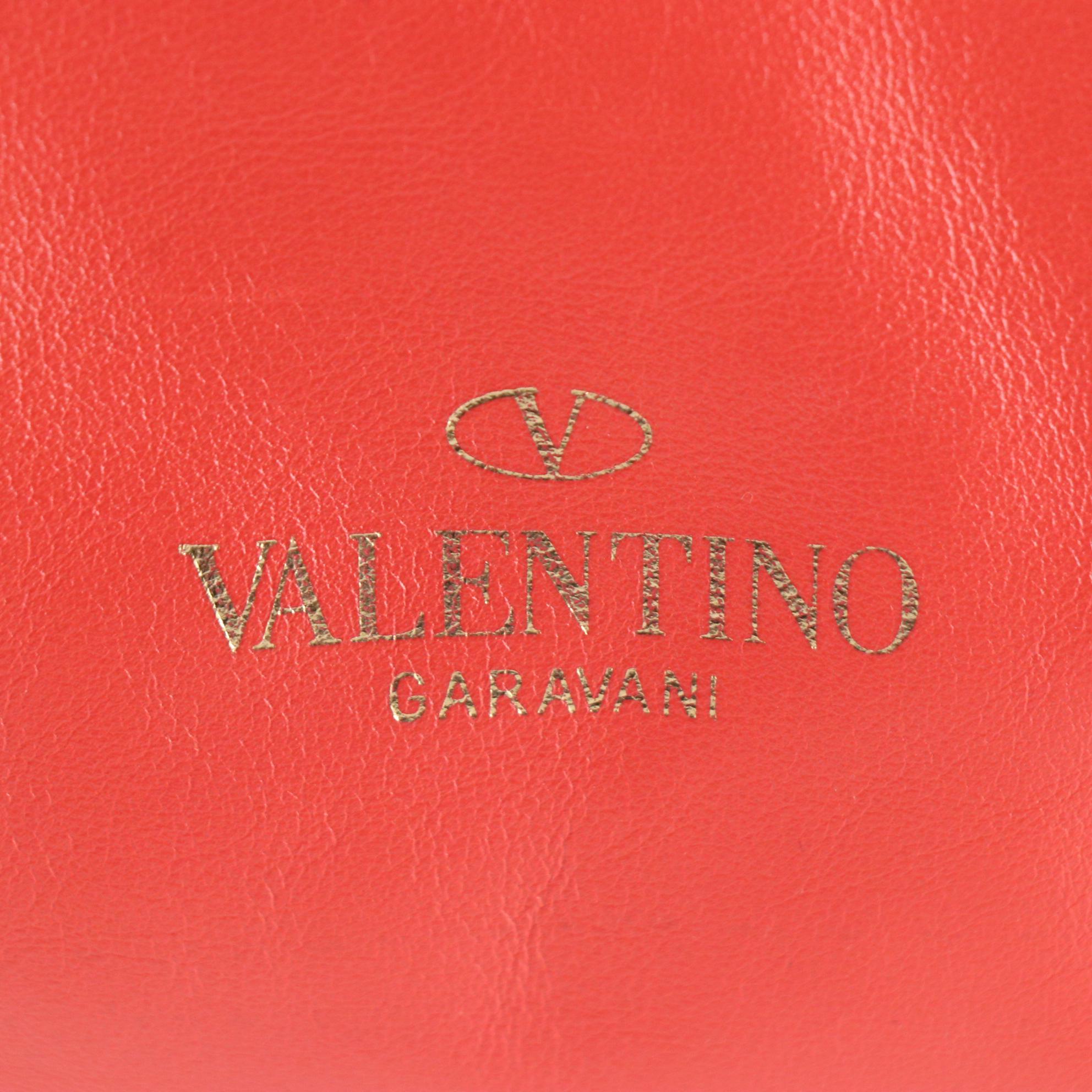 Valentino Garavani Rockstud Convertible Dome Tote in Leather with Box