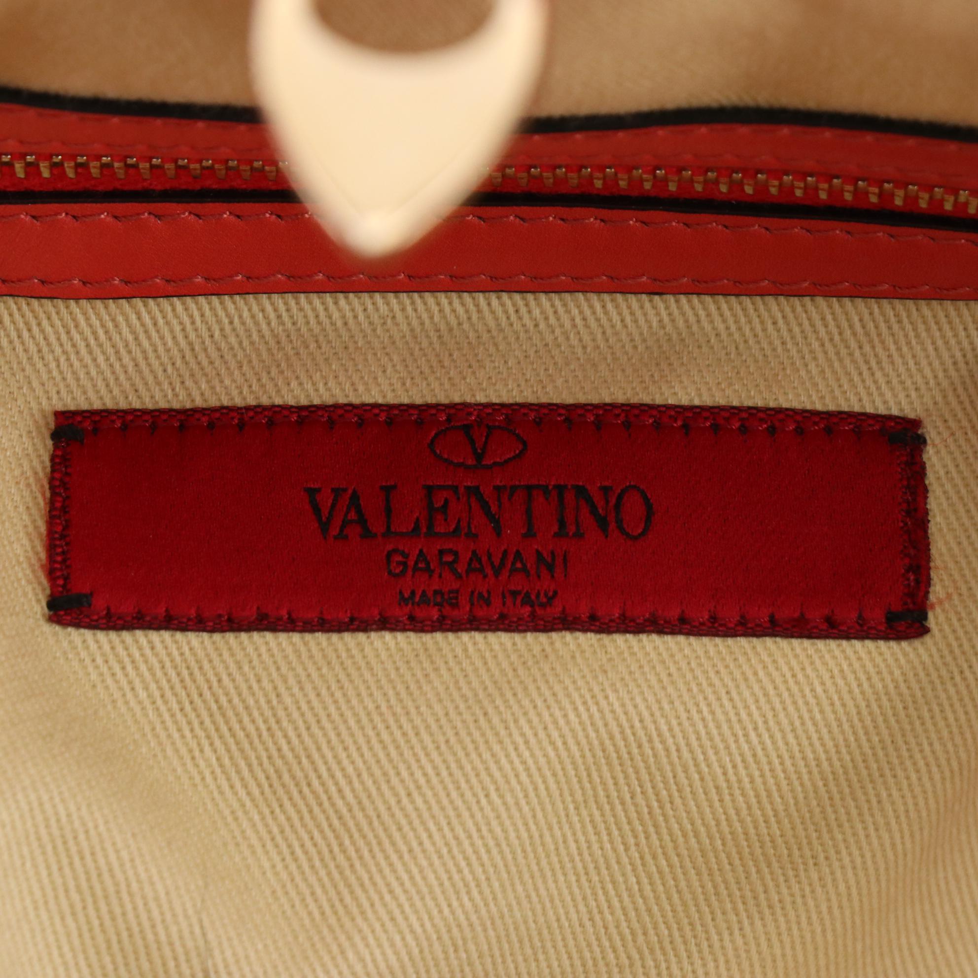 Valentino Garavani Rockstud Convertible Dome Tote in Leather with Box