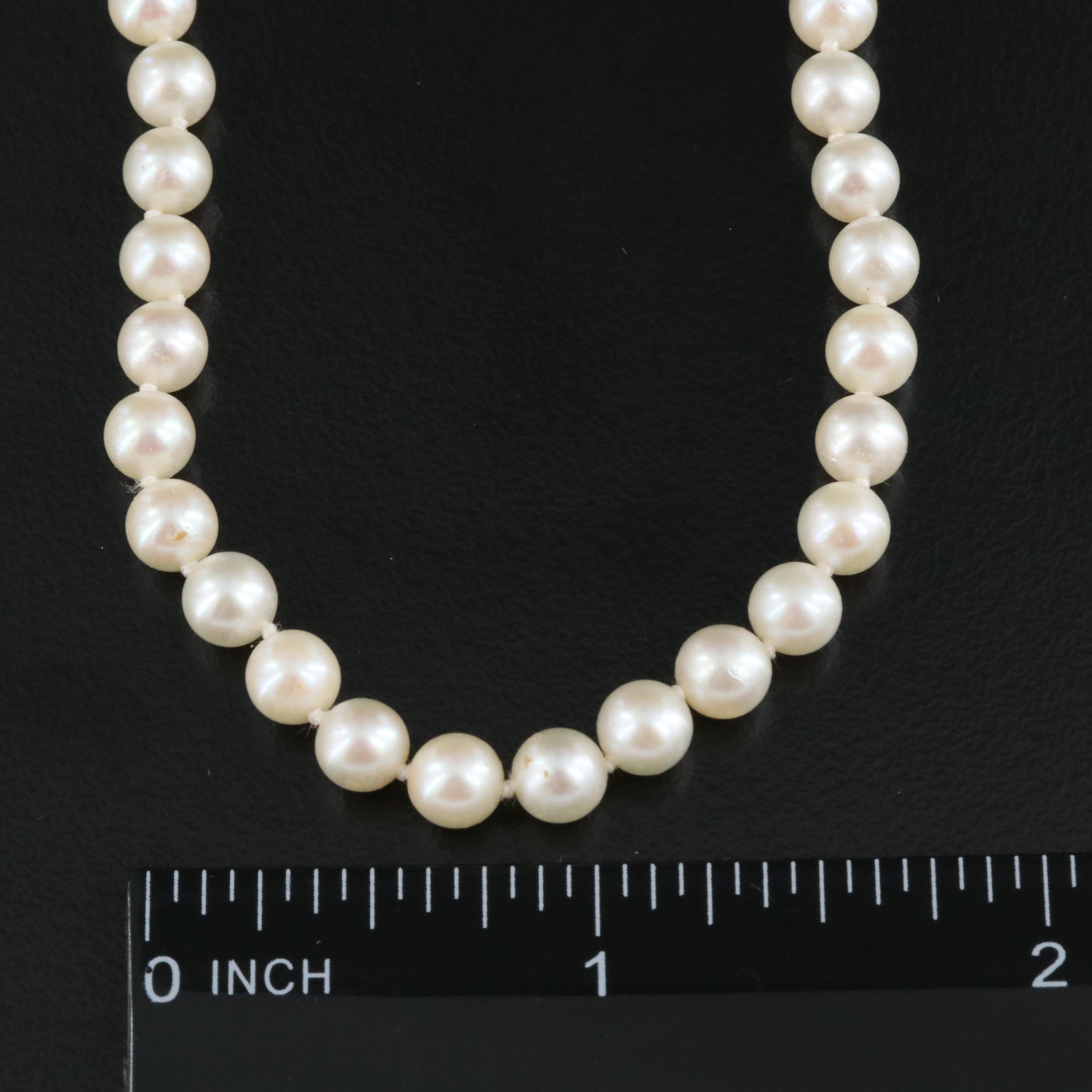 Pearl Necklace with Mikimoto Pearl Clasp