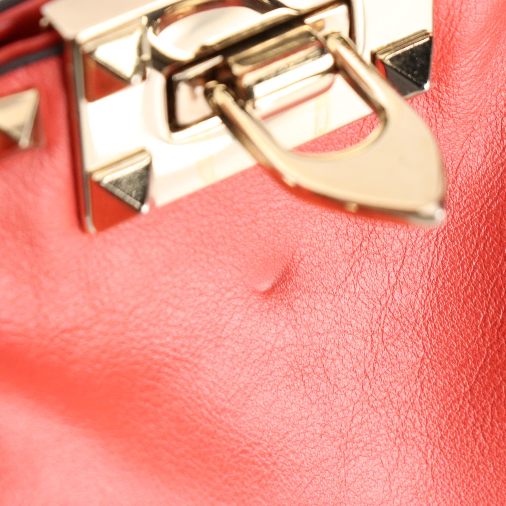 Valentino Garavani Rockstud Convertible Dome Tote in Leather with Box