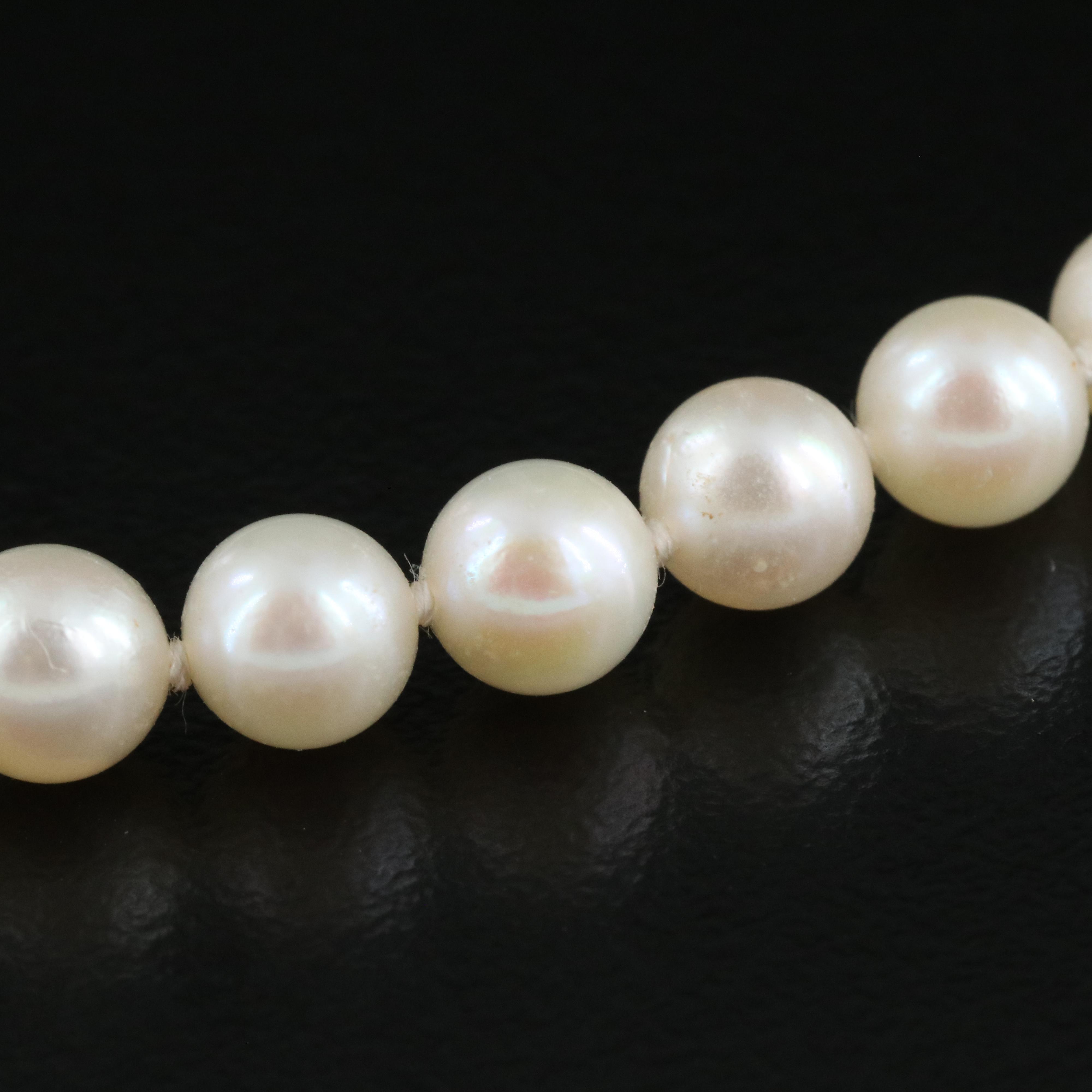 Pearl Necklace with Mikimoto Pearl Clasp