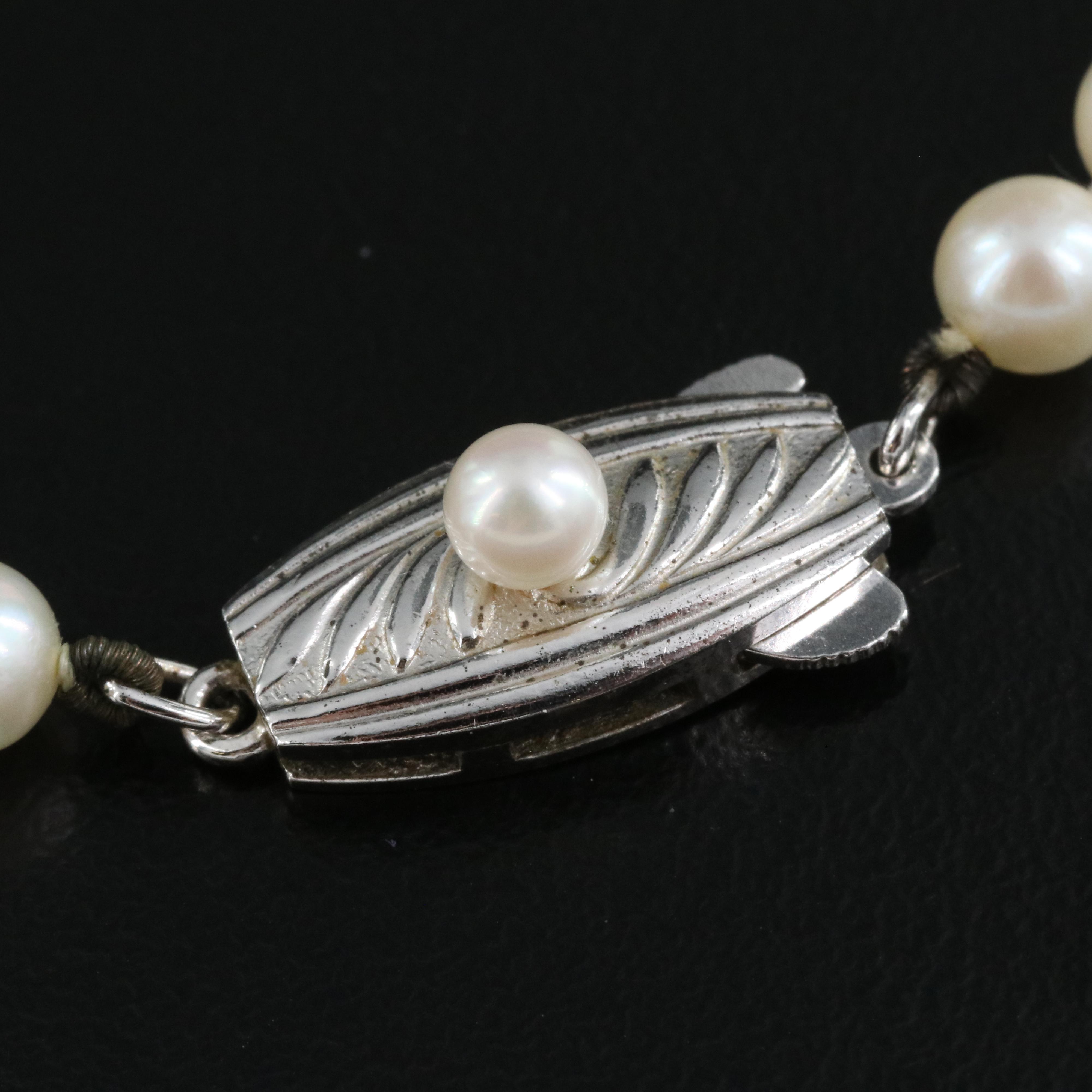 Pearl Necklace with Mikimoto Pearl Clasp