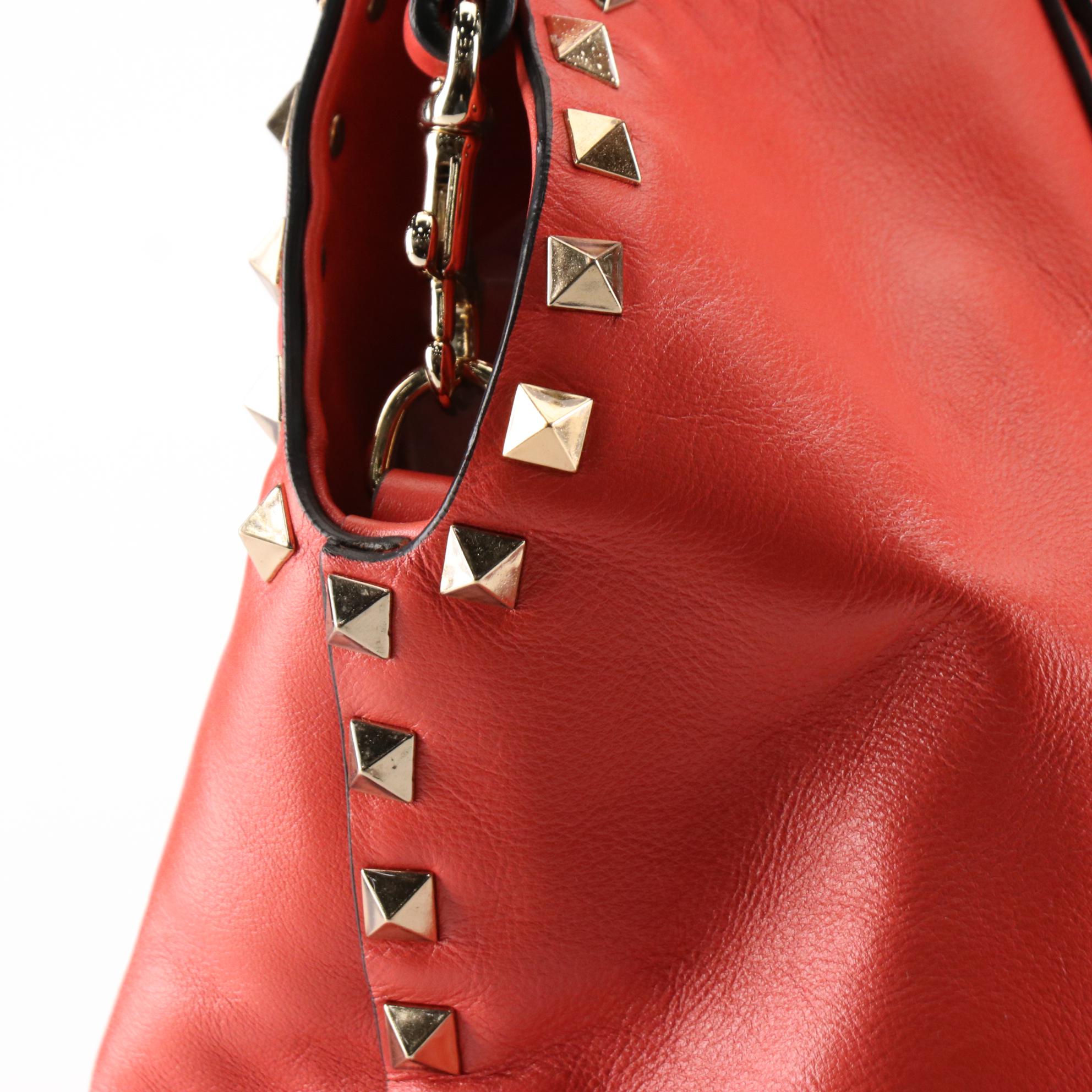 Valentino Garavani Rockstud Convertible Dome Tote in Leather with Box