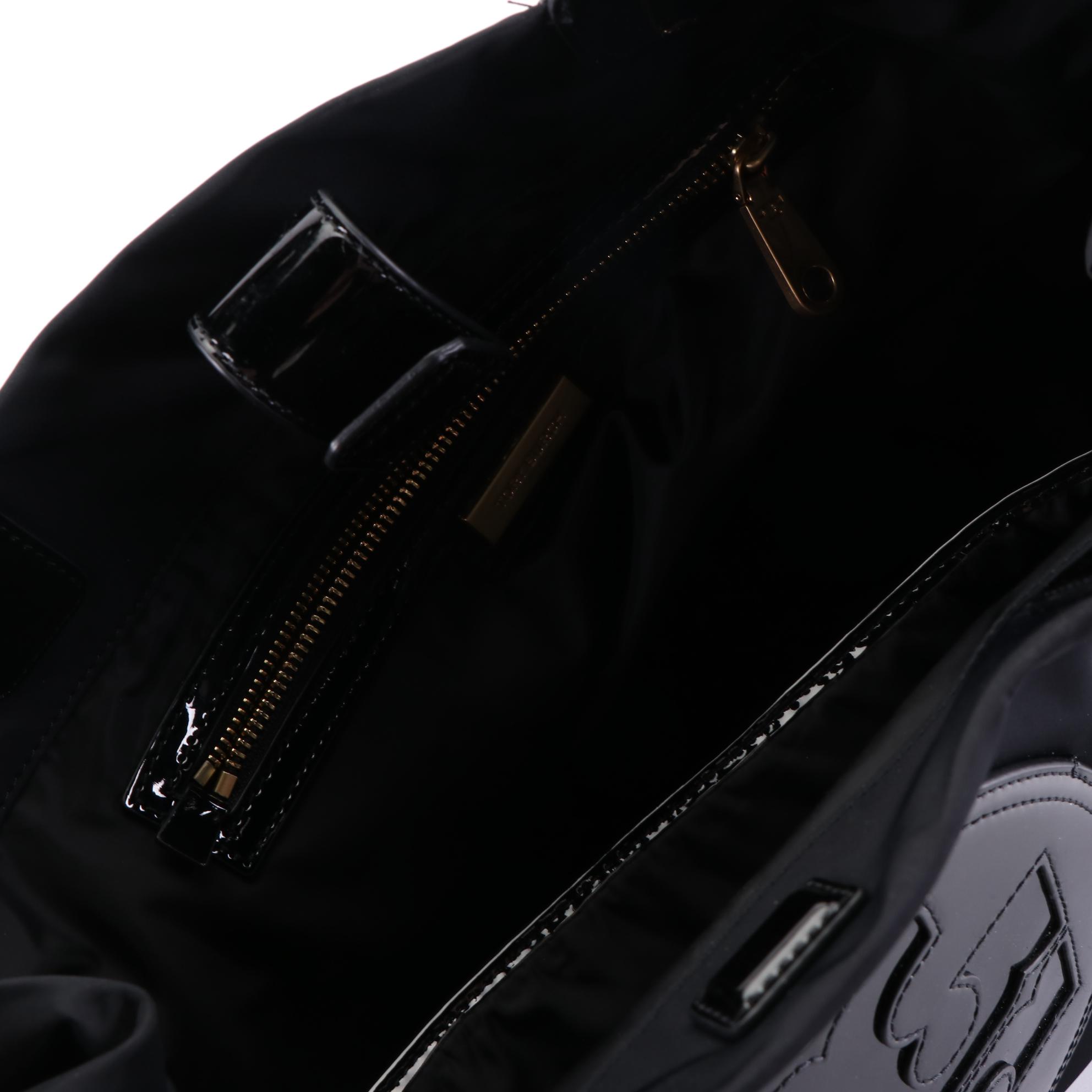 Tory Burch Ella Logo Tote in Nylon and Patent Leather