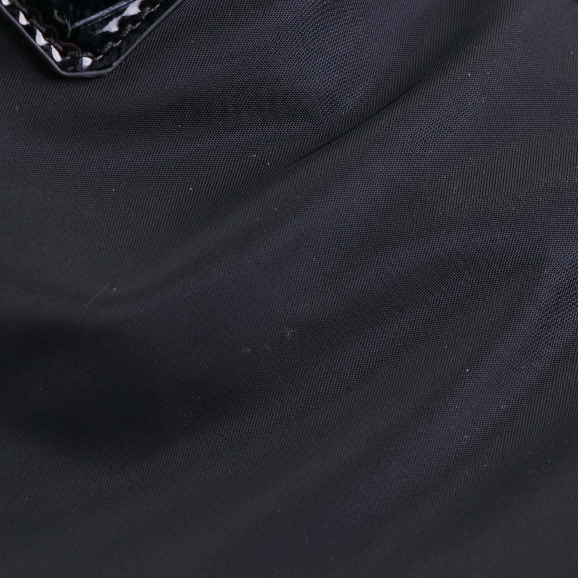 Tory Burch Ella Logo Tote in Nylon and Patent Leather