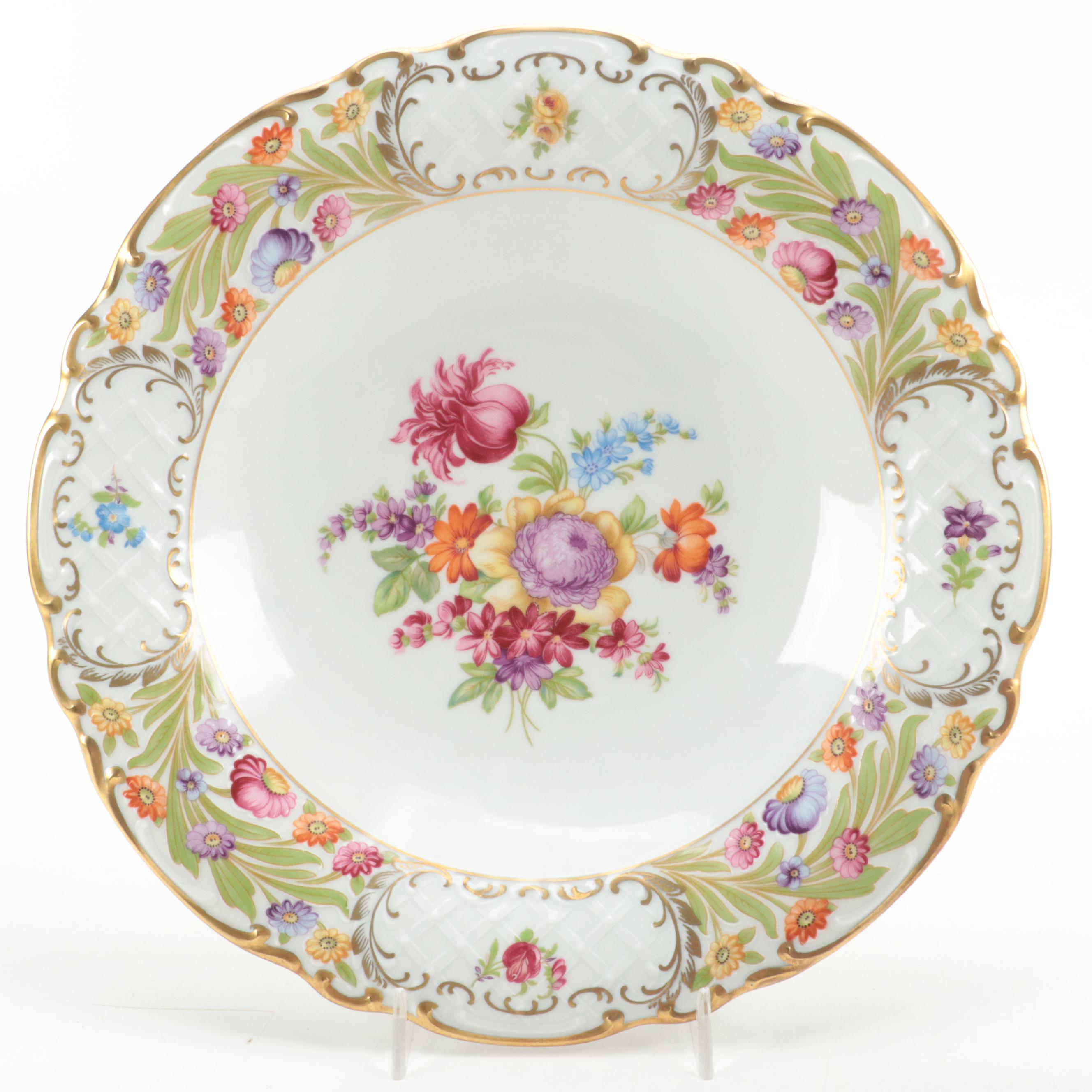 Schumann "Empress Dresden Flowers" and Jlmenau  Porcelain Serving Bowls