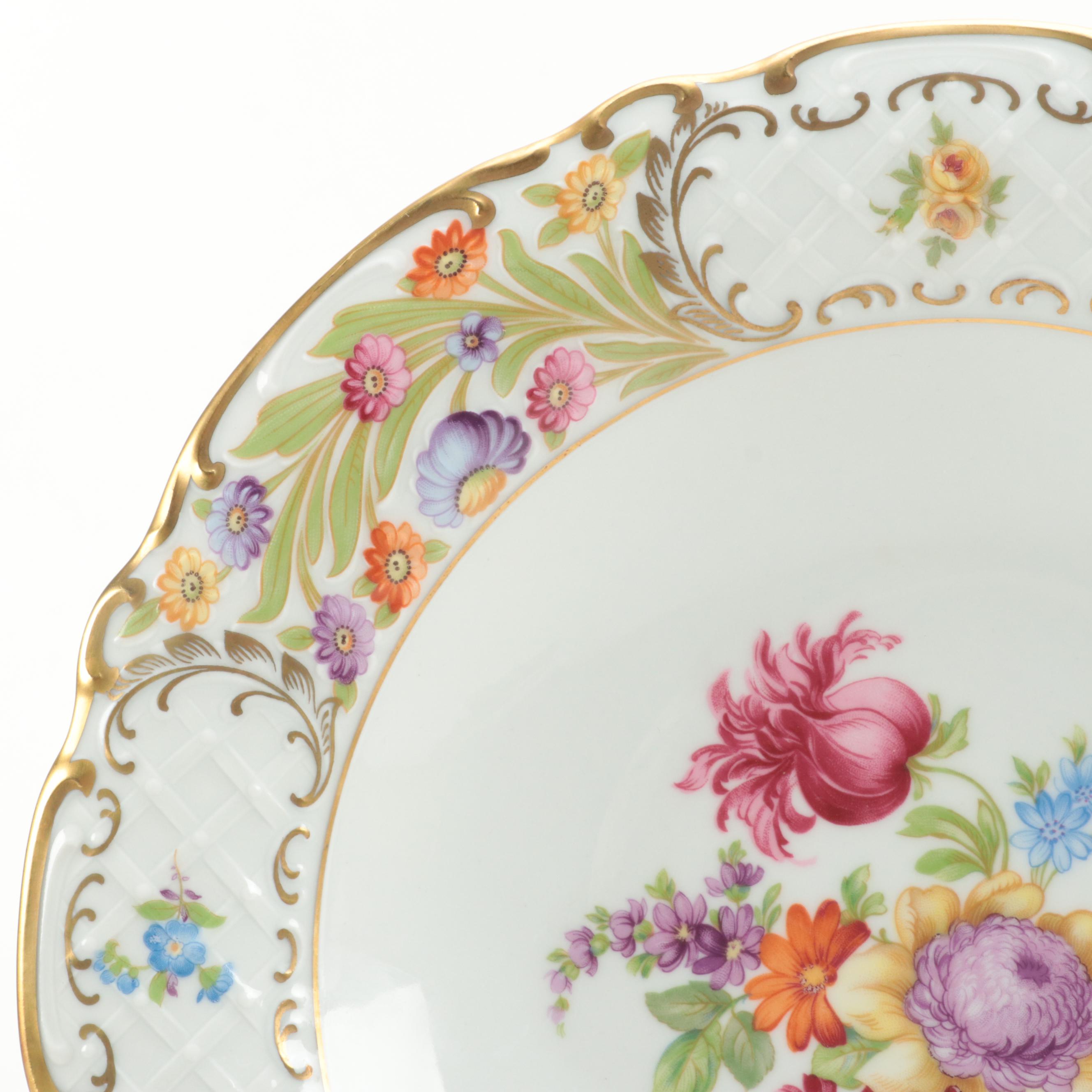 Schumann "Empress Dresden Flowers" and Jlmenau  Porcelain Serving Bowls