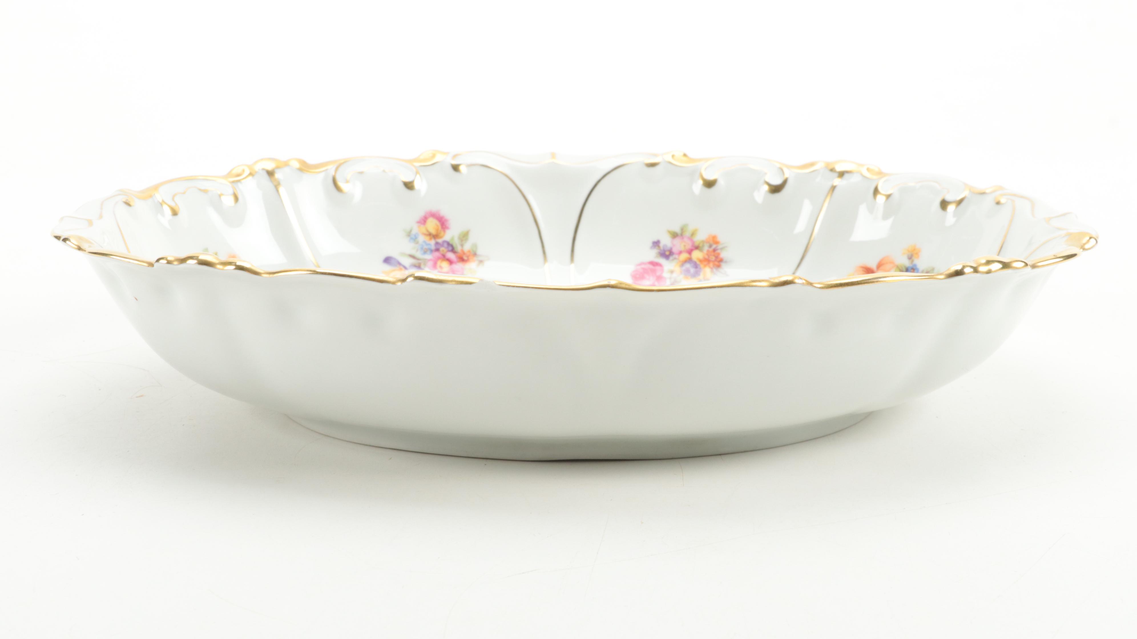 Schumann "Empress Dresden Flowers" and Jlmenau  Porcelain Serving Bowls