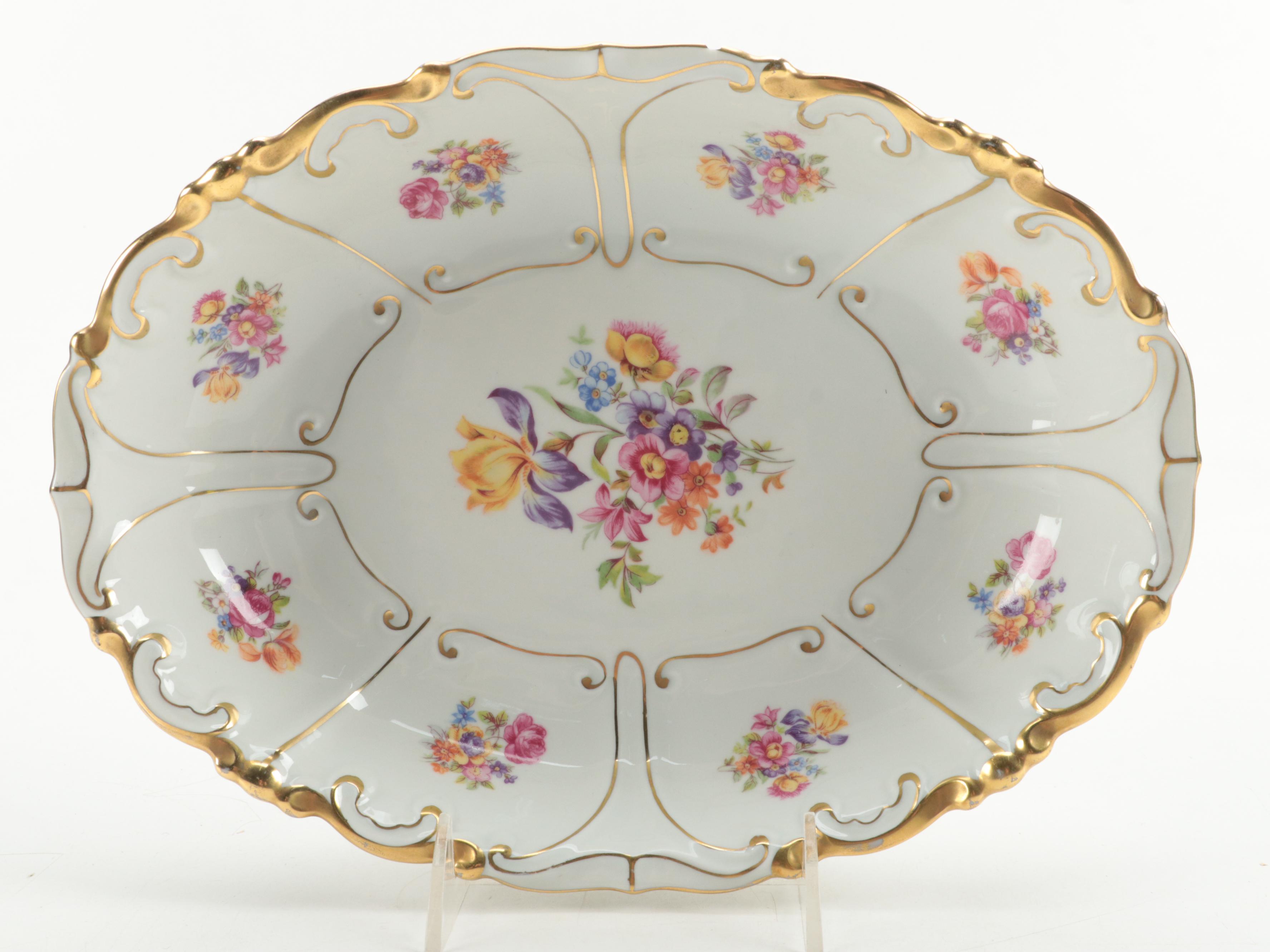 Schumann "Empress Dresden Flowers" and Jlmenau  Porcelain Serving Bowls