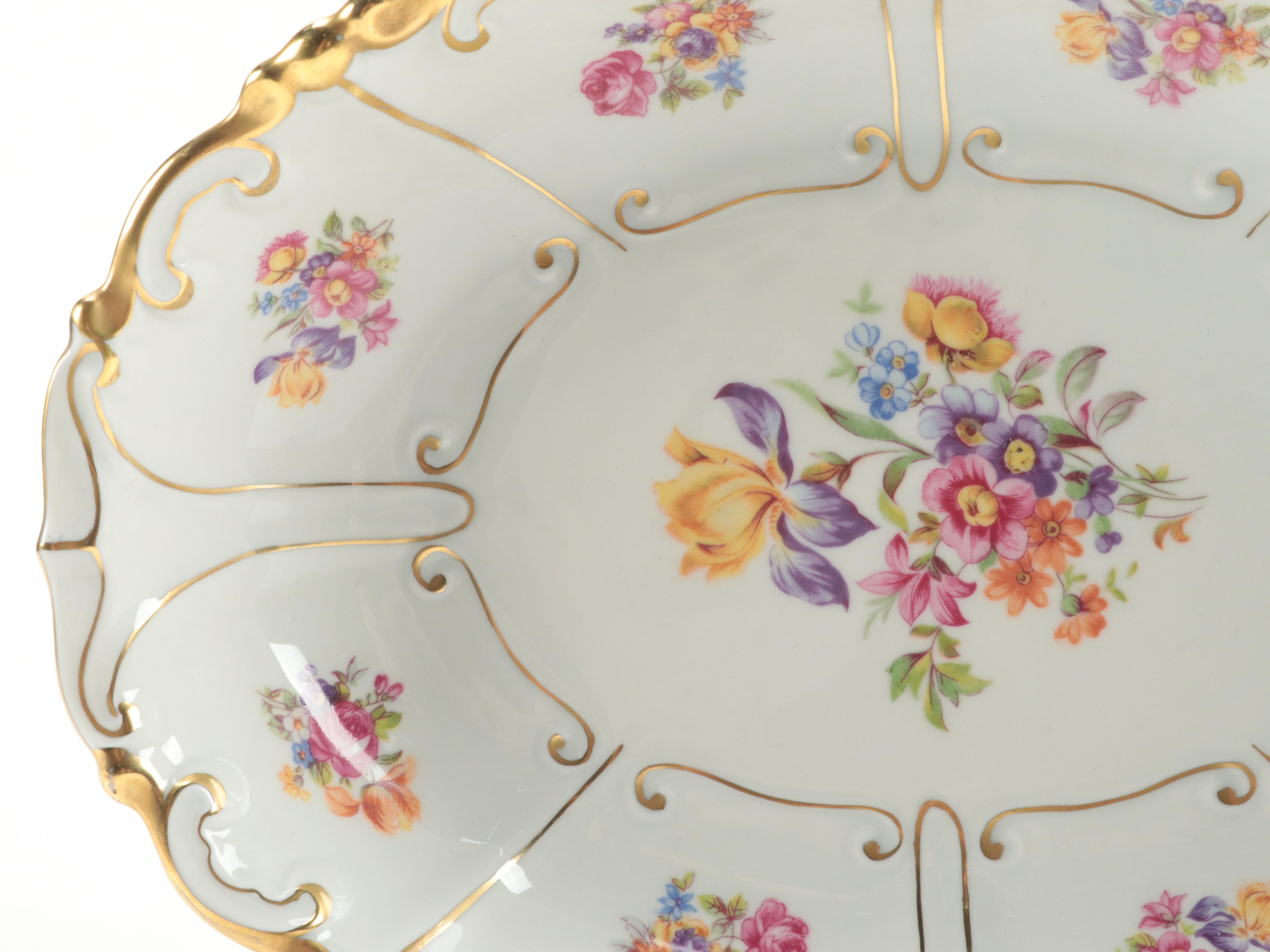 Schumann "Empress Dresden Flowers" and Jlmenau  Porcelain Serving Bowls