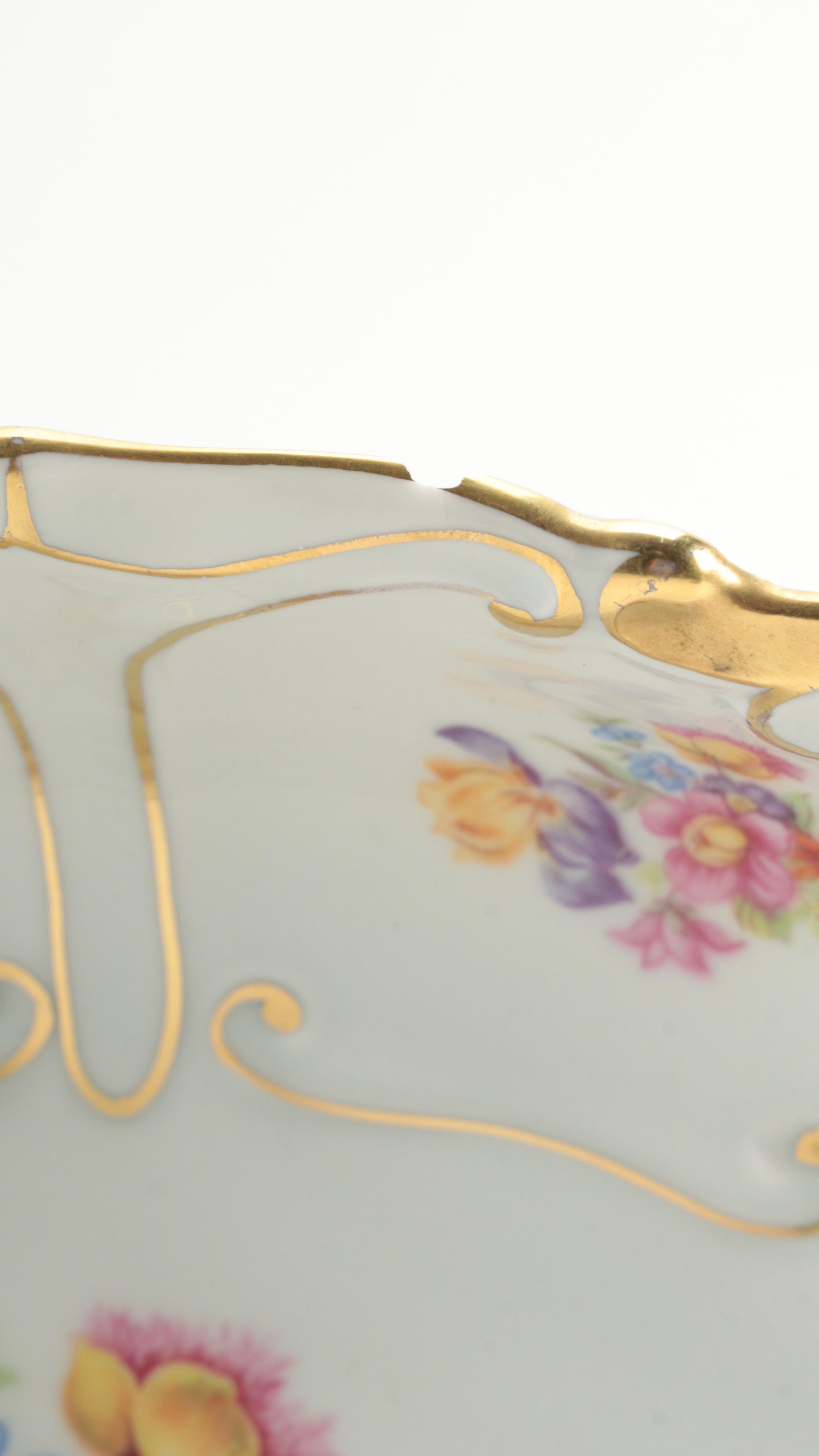 Schumann "Empress Dresden Flowers" and Jlmenau  Porcelain Serving Bowls
