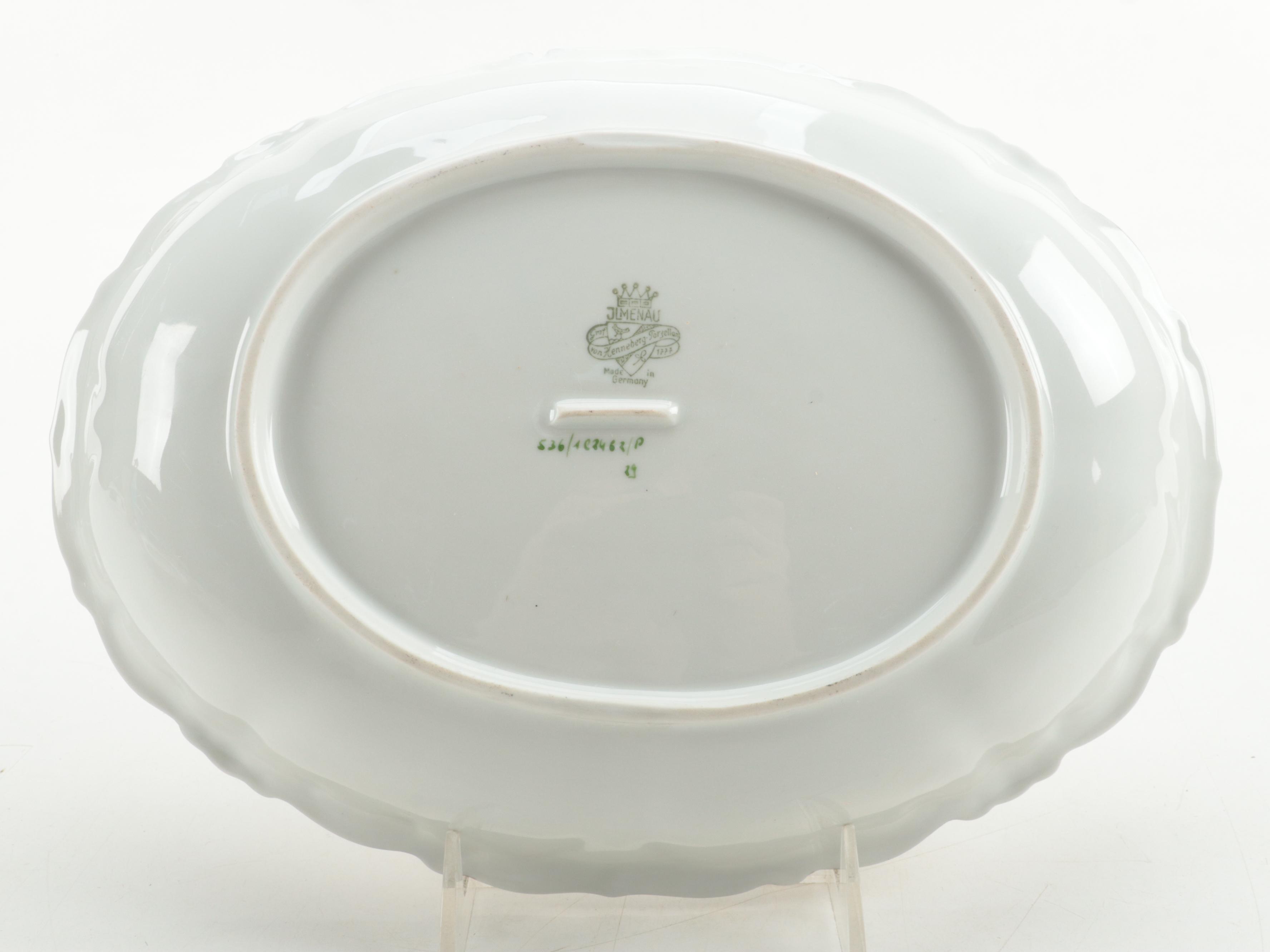 Schumann "Empress Dresden Flowers" and Jlmenau  Porcelain Serving Bowls